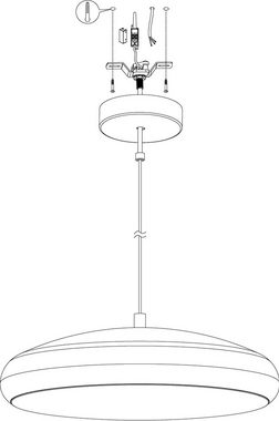 EGLO Pendelleuchte RIODEVA-C, Bluetooth, Farbwechsel, Smart Home, LED fest integriert, Kaltweiß, Neutralweiß, Tageslichtweiß, Warmweiß, Hängeleuchte, EGLO CONNECT, Steuerung über APP + Fernbedienung