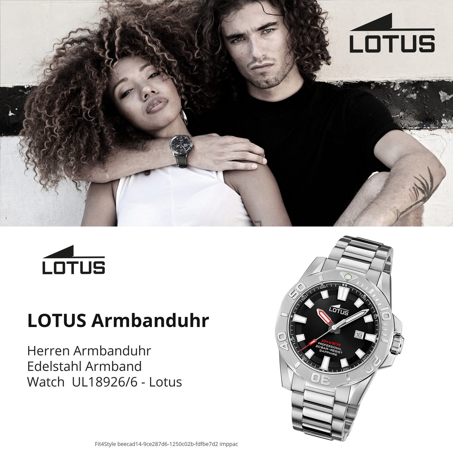 Lotus Quarzuhr Lotus Herrenuhr Edelstahl silber Lotus, (Chronograph), Herren Armbanduhr rund, groß (ca. 44,5mm), Edelstahl
