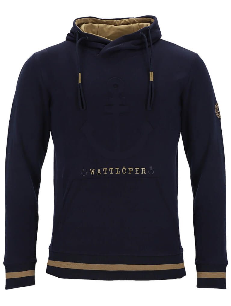 Wattlöper Kapuzenpullover Herren Sweathoody mit Anker-PopUp - Modischer Pul günstig online kaufen