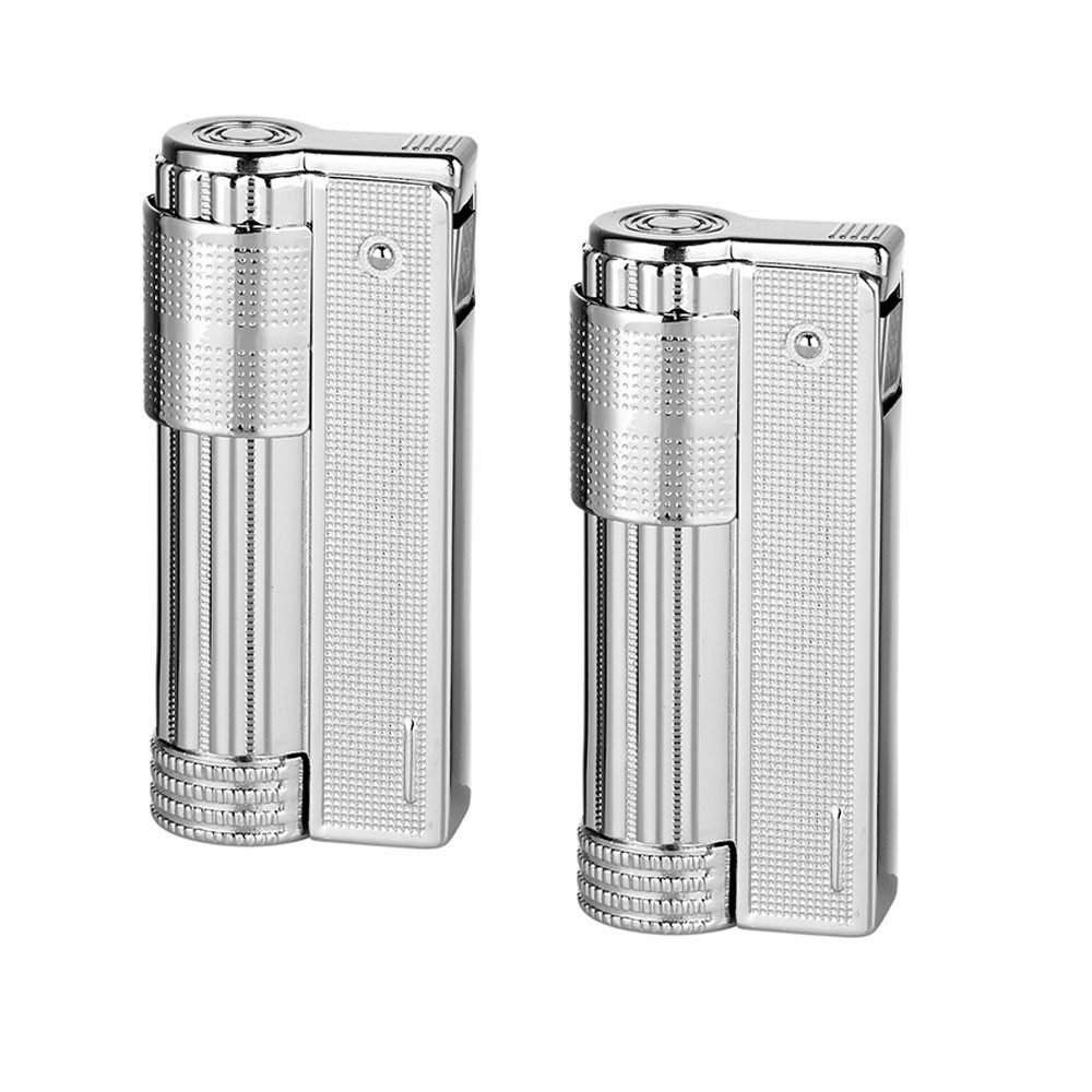 Coumo Feuerzeug 2x Feuerzeug Retro Klassiker Metall Benzinfeuerzeug Vintage