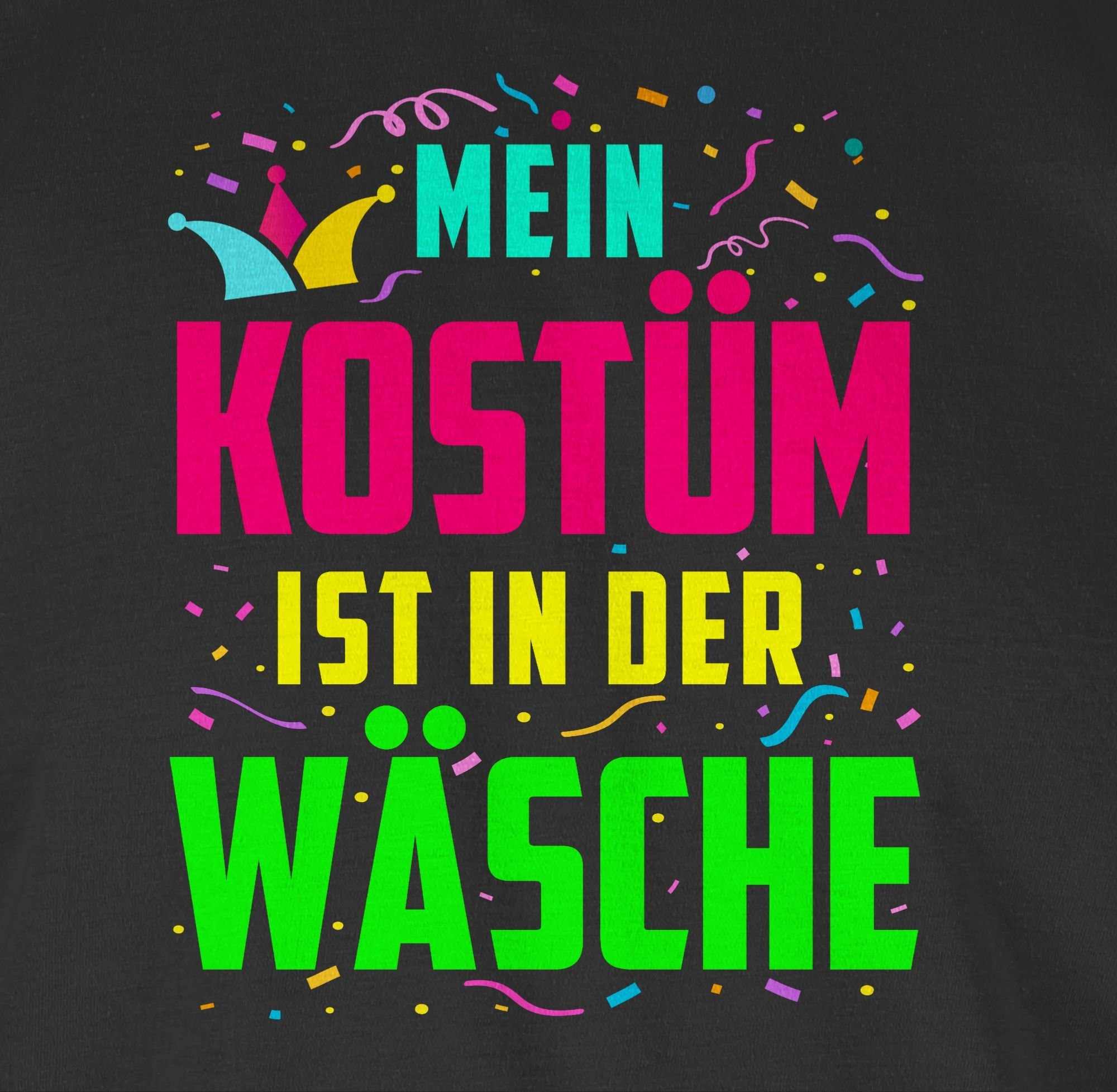 Shirtracer Rundhalsshirt Mein zu ist der Fasching 3 in Wäsche Karneval Kostüm Schwarz &