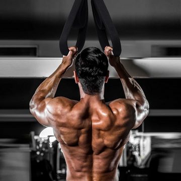 yozhiqu Schlingentrainer Schwarzes extra langes Trizeps-Zugseil Fitnessgeräte, Trainiert die Muskeln der oberen Gliedmaßen und des unteren Rückens