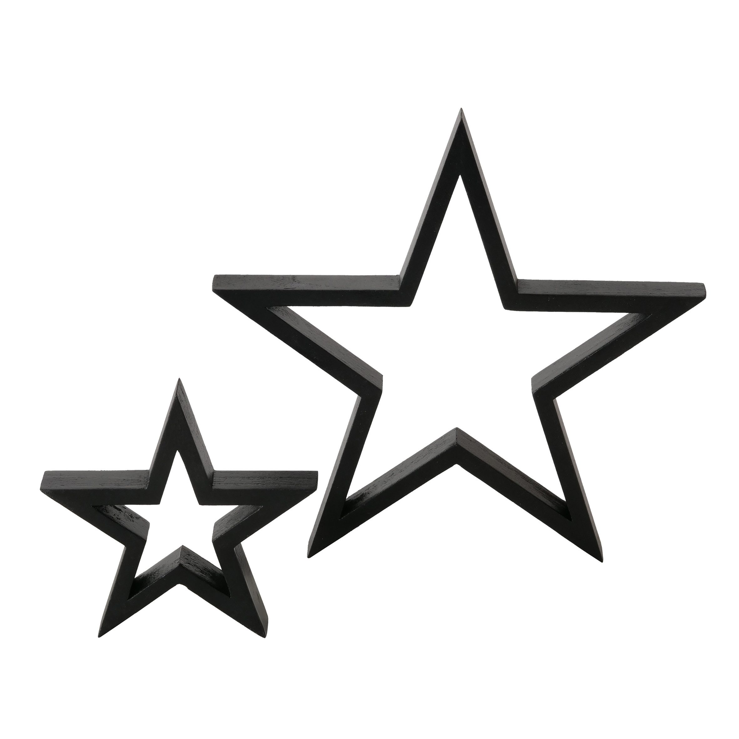 Spetebo Dekofigur Holz Stern schwarz 2er Set zum Hinstellen (2er Set, 1 St. günstig online kaufen