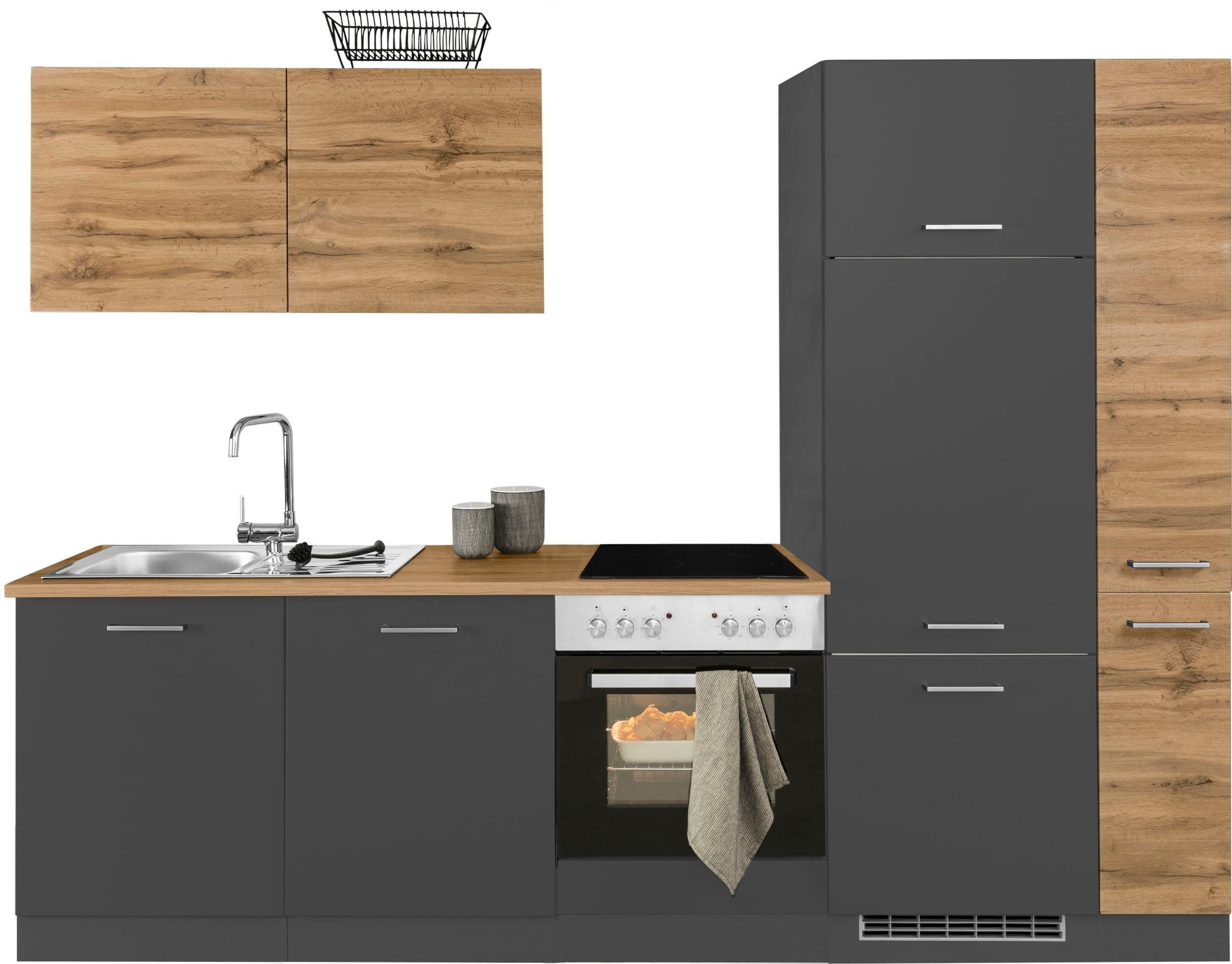 KOCHSTATION Küchenzeile KS-Kehl, ohne E-Geräte, Breite 270 cm, für Kühlschrank