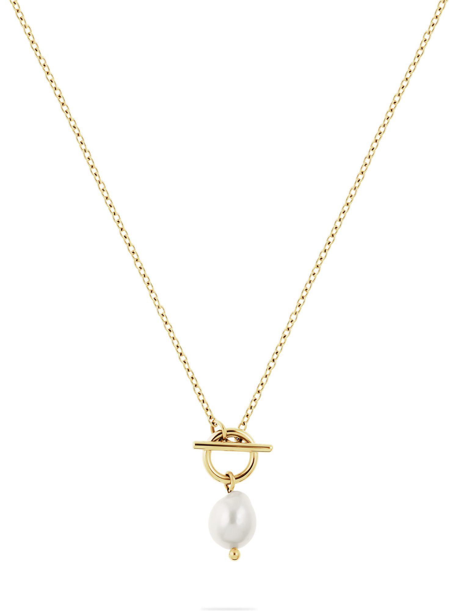 FAVS Edelstahlkette FAVS Damen-Kette Edelstahl Süßwasserperle
