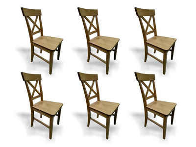 JVmoebel Stuhl Esszimmer Stühle Lehn Holz 6x Stuhl Set Sitz Polster Garnitur Sofort (6 St), Made in Europe