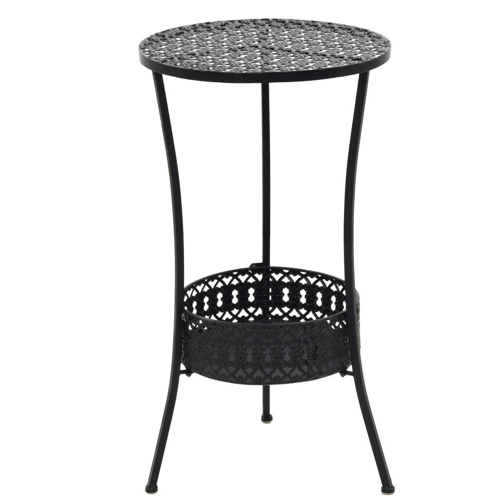 vidaXL Gartentisch Bistrotisch Schwarz 40x70cm Metall
