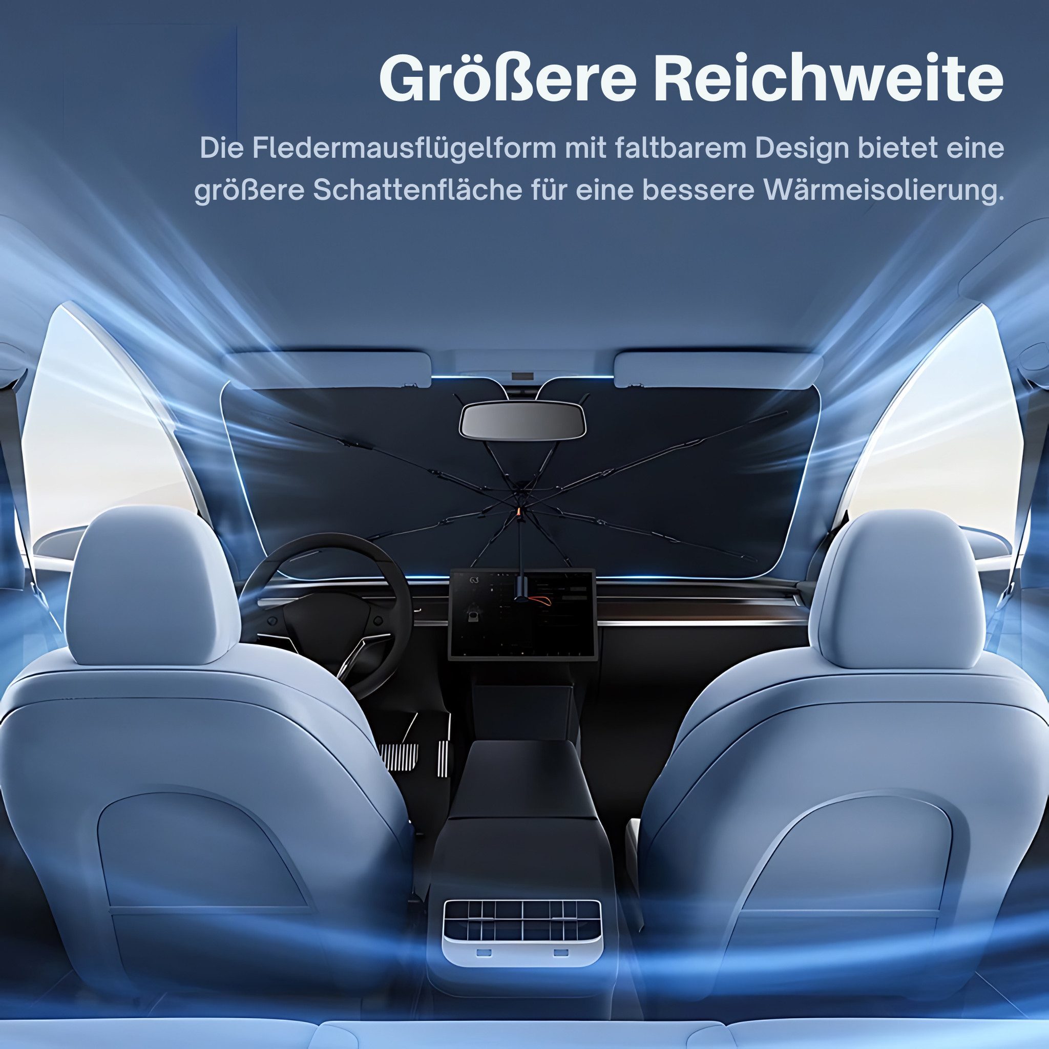 HS.SUPPLY Autosonnenschutz Frontscheibenabdeckung, Auto Sonnenschutzschirm, Auto Sonnenschutz, Universell einsetzbar, gesäumte Ecken