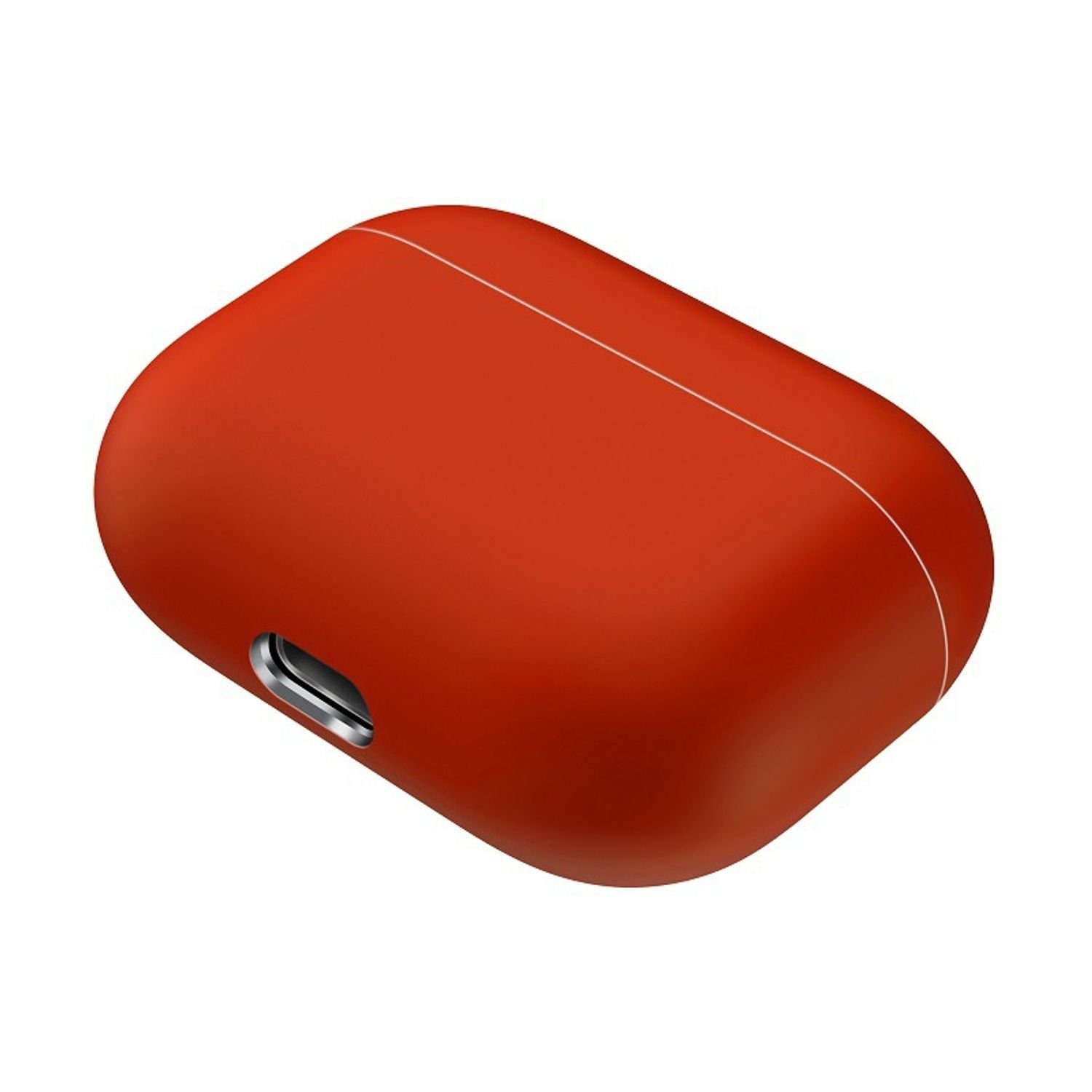 König Design Handyhülle Apple AirPods Pro, Schutzhülle für Apple AirPods Pro Handy Hülle Silikon Tasche Case Cover Rot