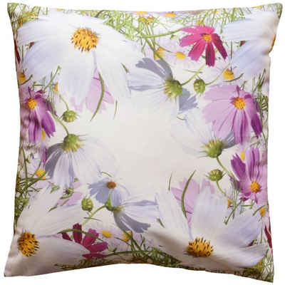 Kissenbezüge Kissen-Bezug Blumen-Wiese Frühling Sommer bunt 40x40 cm, matches21 HOME & HOBBY (1 Stück), Wohnzimmer Kissen-Hülle als Deko-Kissen Zier-Kissen Sofa-Kissen