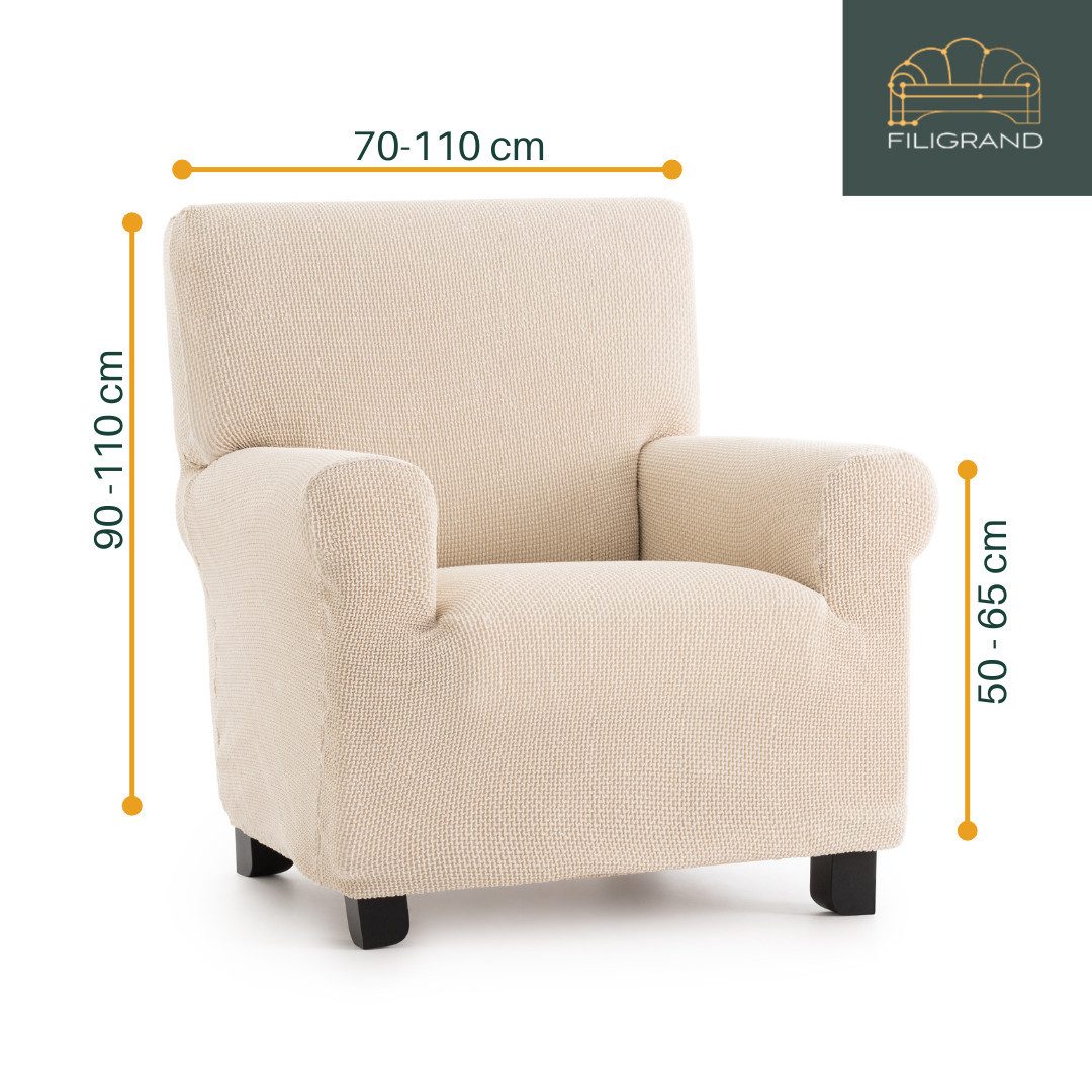 Belmarti Sesselhusse Bezug für Sessel, Relaxsessel, Ohrensessel made in Spain, elastisches Material, hochwertiger und langlebiger Baumwollmix