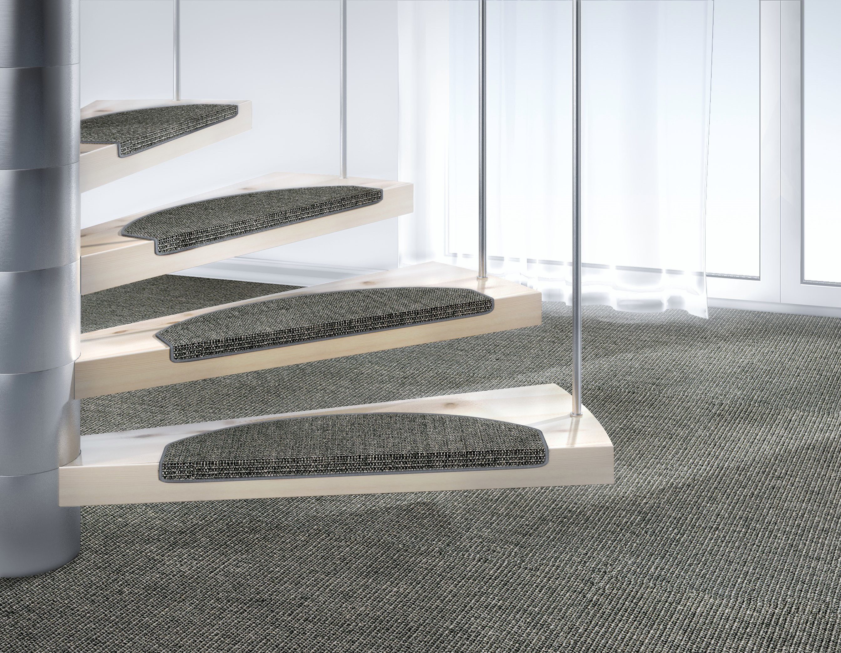 Dekowe Stufenmatte Mara S2, halbrund, Höhe: 5 mm, 100% Sisal, große Farbaus günstig online kaufen