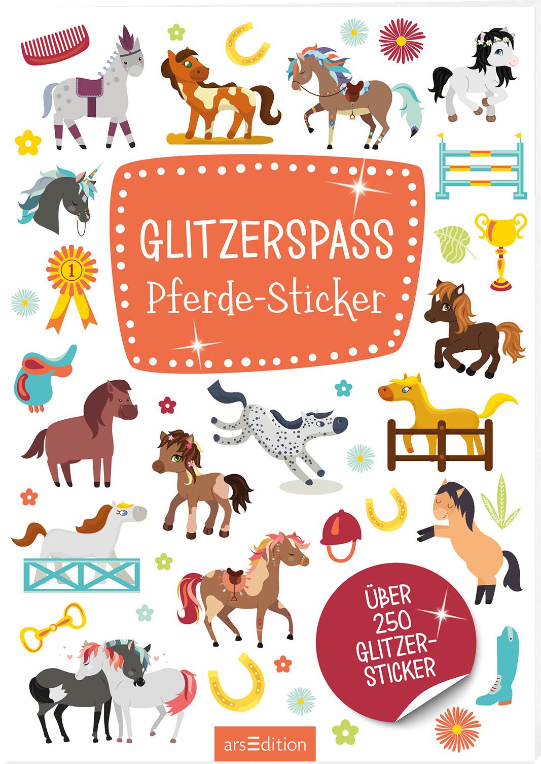 Ars Edition Sticker Stickerheft Pferde Glitzer
