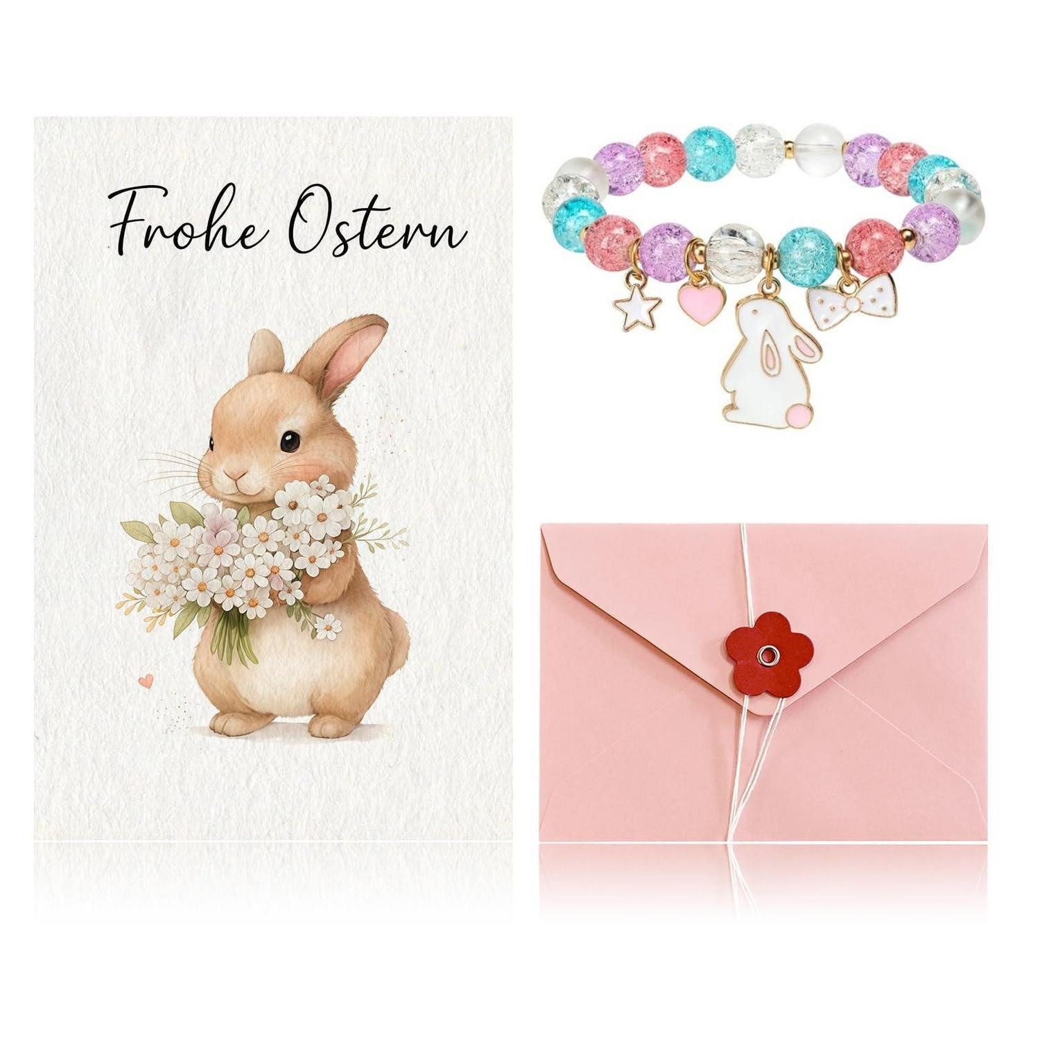 LuxusKollektion Armband Set Osterarmband Geschenkset Kinder Mädchen Hase