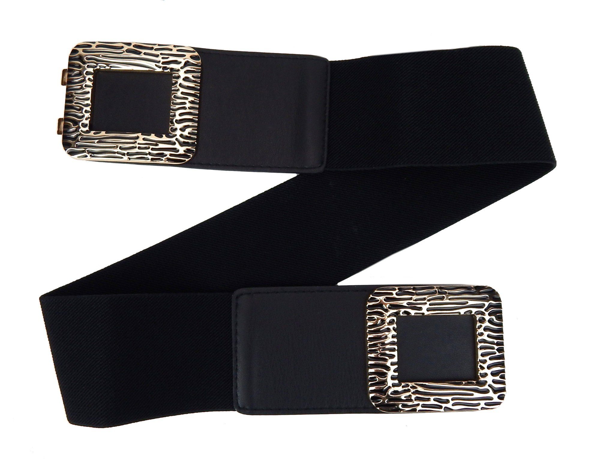 Ella Jonte Stretchgürtel stylisher Taillengürtel schwarz gold 75-95 cm günstig online kaufen