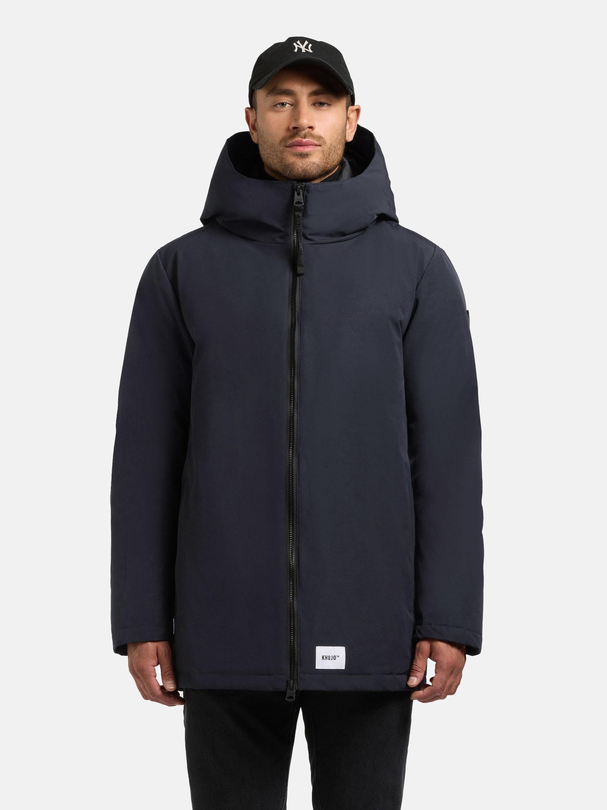 khujo Kurzmantel Nedd Kurzer Herren Parka mit innenliegenden Rucksack-Trägern