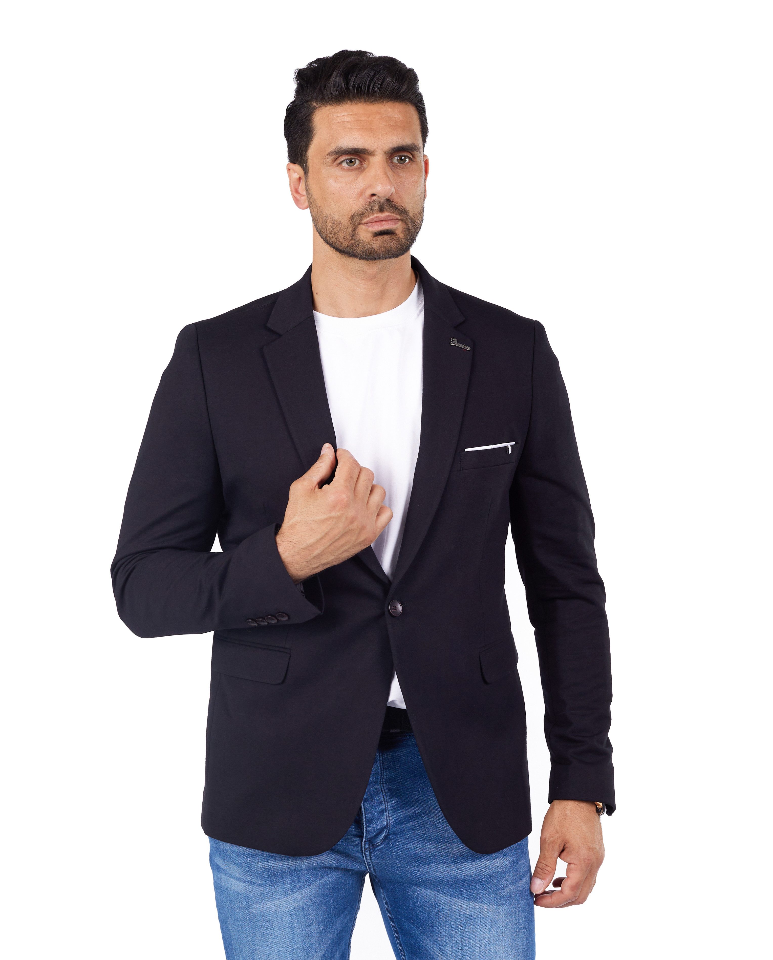 Denim Distriqt Jerseyblazer Sportliches Jersey Übergrößen Sakko mit Stretch günstig online kaufen
