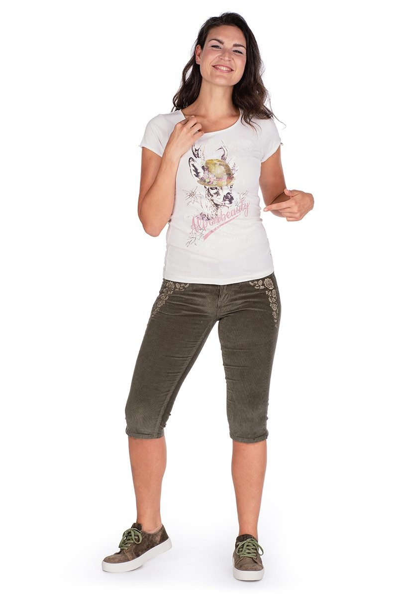 MarJo Trachtenjeans Trachtenhose Damen - COLEEN KB - moos