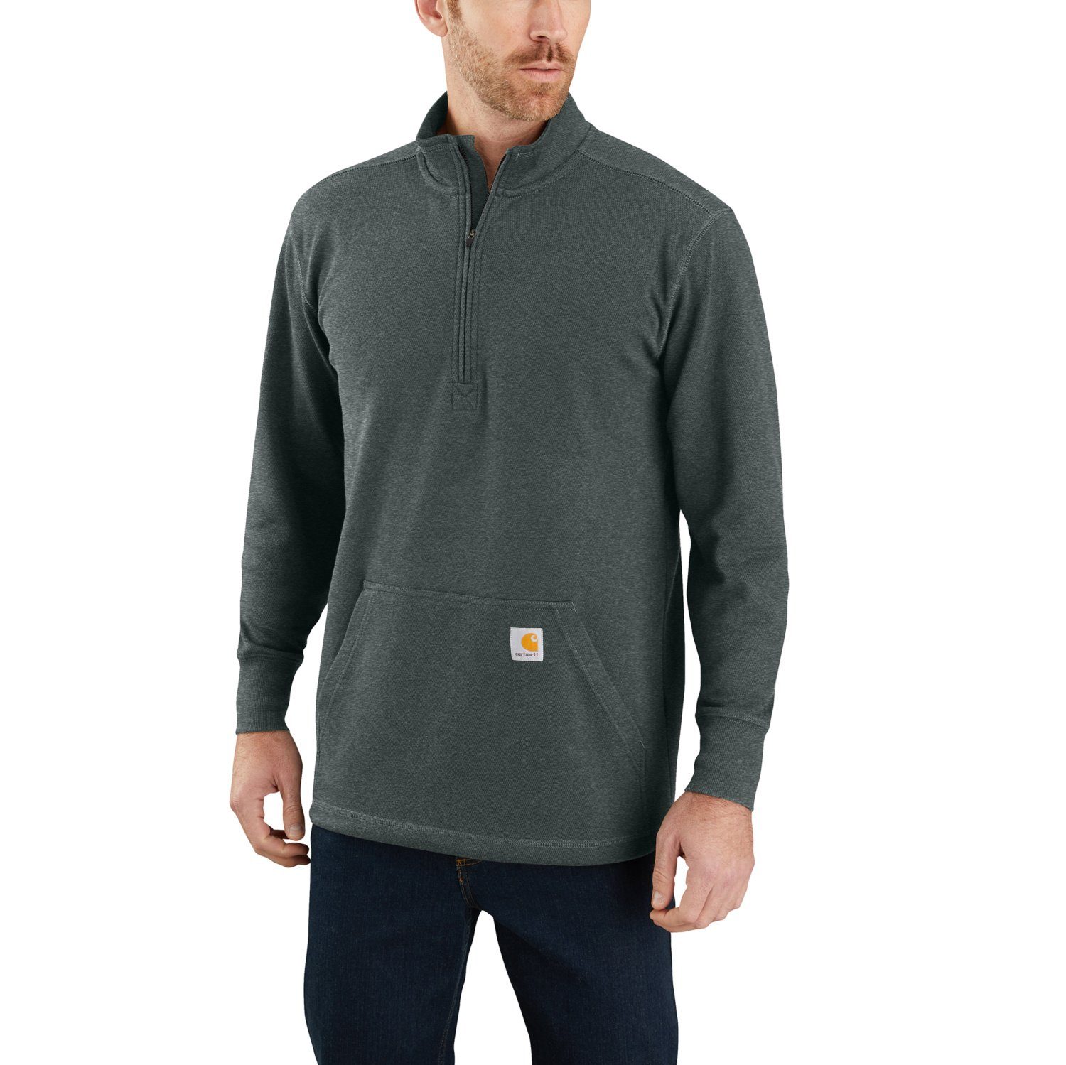 Fit Carhartt Shirt Sweatshirt Long-Sleeve Thermal Carhartt Relaxed elm heather Sweatshirt Heavyweight 1/2-Zip Herren