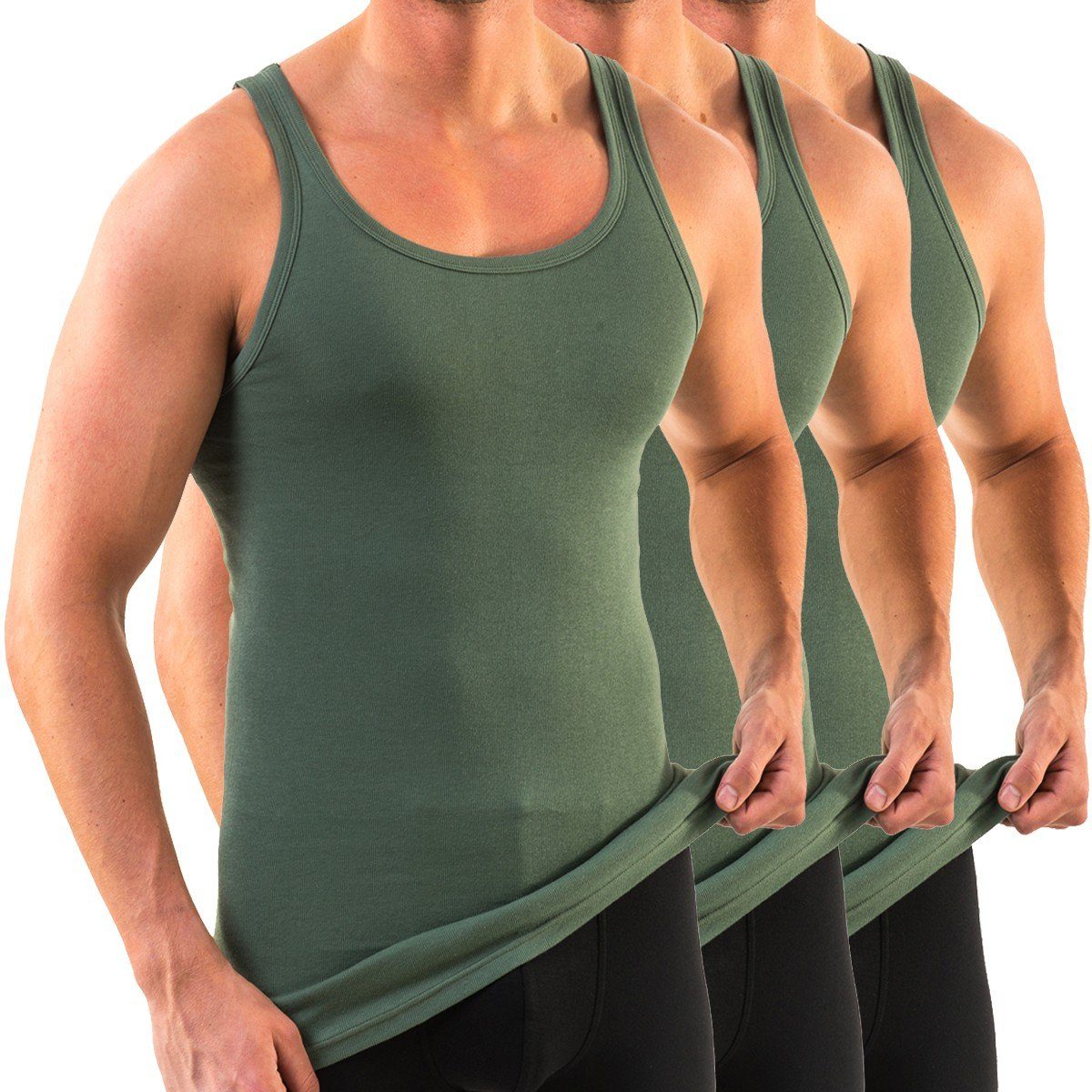 HERMKO Unterhemd 3007 3er Pack extralanges Herren Unterhemd (10 cm) 100% Bi günstig online kaufen