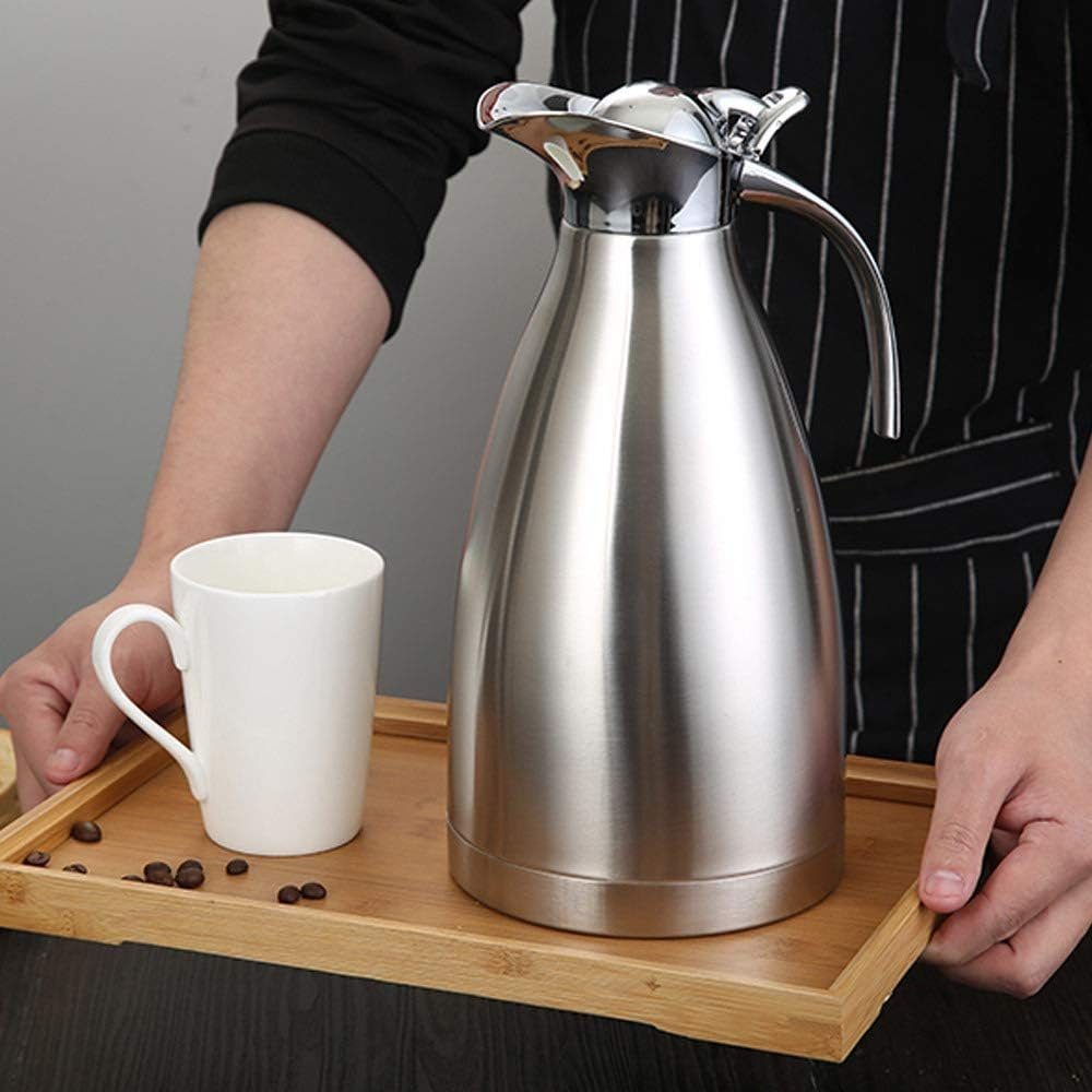 Bedee Isolierkanne Thermoskanne 2 liter, 8 Teekanne, ideal Tassen Kaffeekanne Isolierkanne Thermoskanne, für Kanne Kaffeekanne als l, Edelstahl oder 2