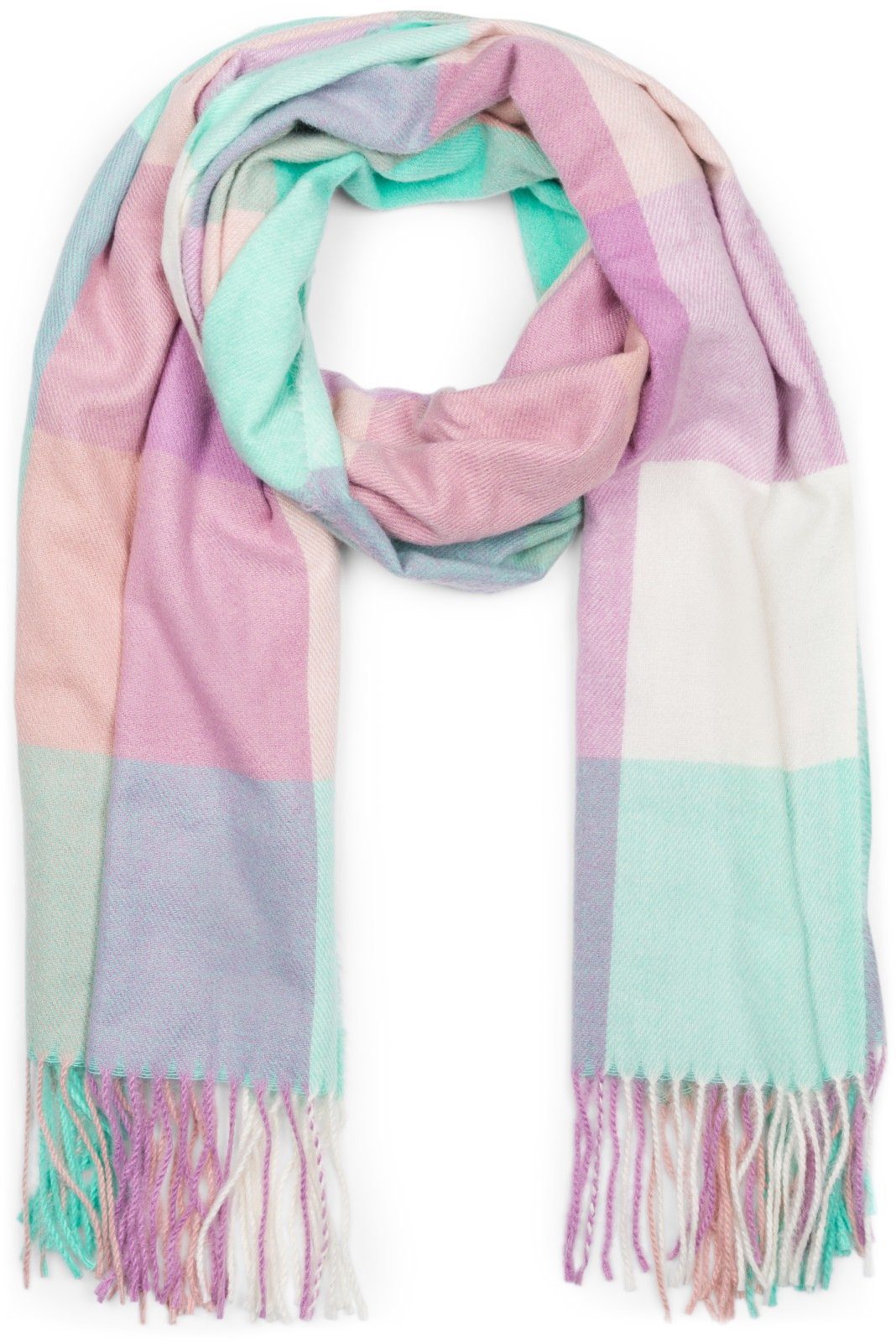 styleBREAKER Modeschal Weicher karierter Schal mit Fransen, (1-St) günstig online kaufen