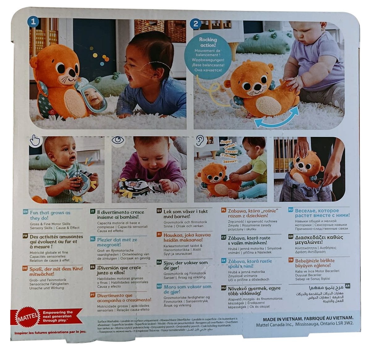 Fisher Price Plüschfigur Fisher-Price Wippender Otter Sensorik-Plüschspielzeug mit Spielbuch
