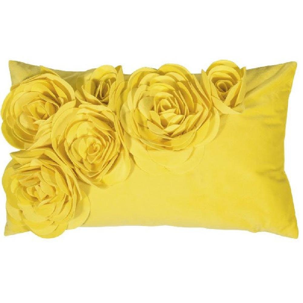 Kissenhülle Kissenhülle Samt Floral Light Yellow (30x50cm), PAD