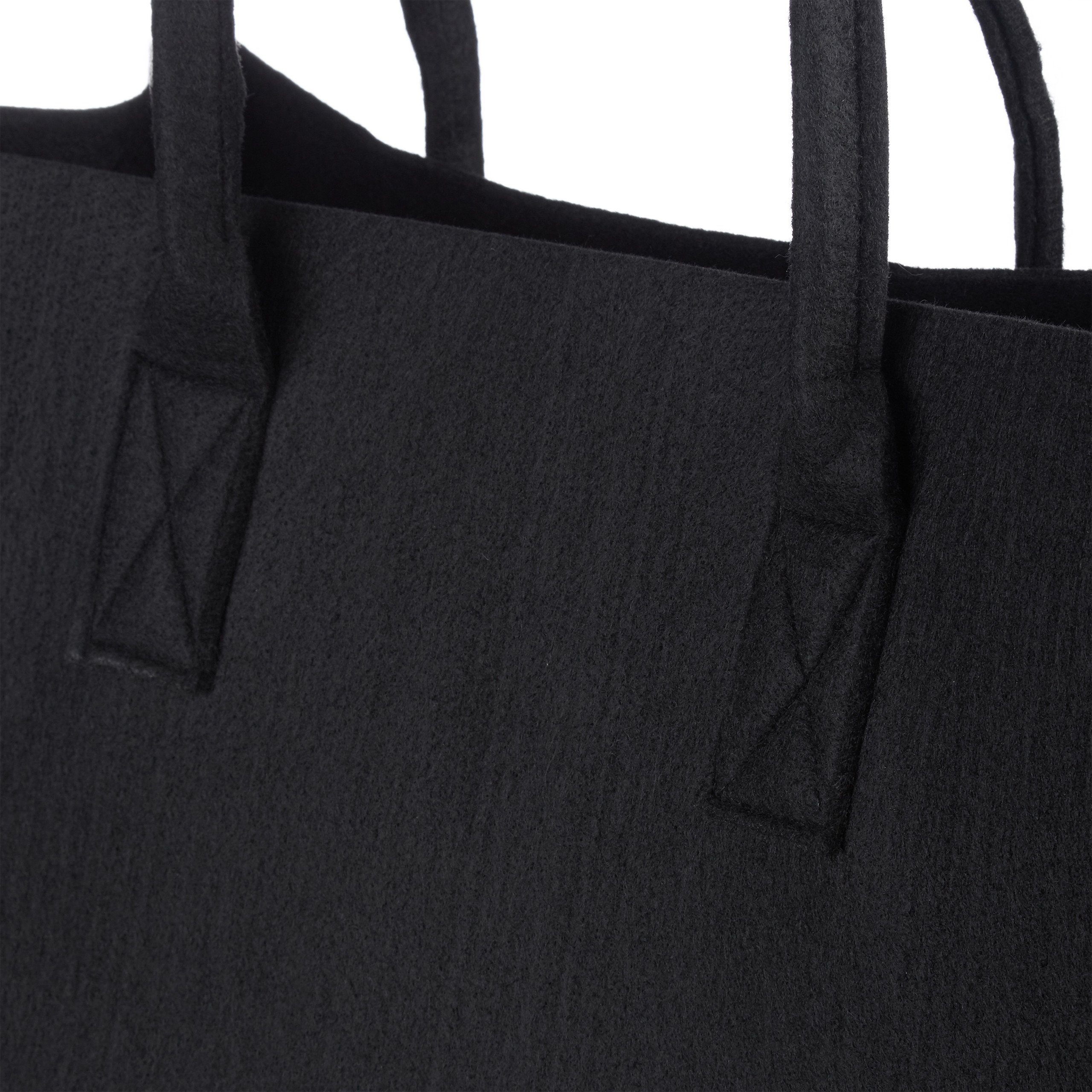 relaxdays Holztragetasche Kaminholztasche aus Filz, schwarz
