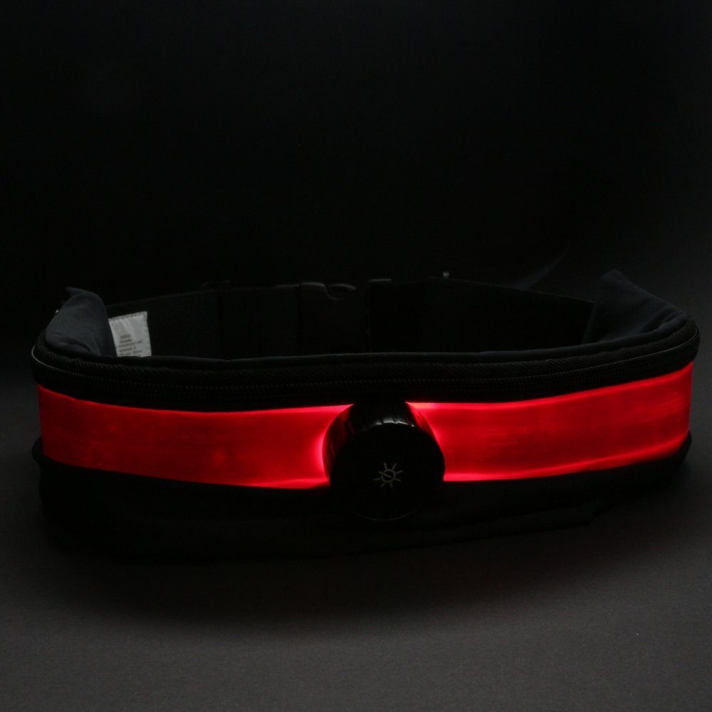 Handy verschiedenen in knalligen Gürtel (1 3 rot für joggen Modi XiRRiX mit LED St) zum Lichtgürtel Farben Laufgürtel