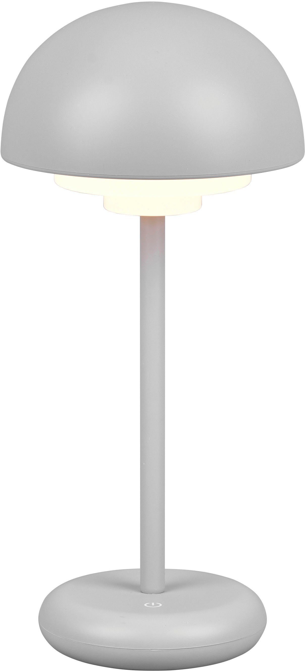 TRIO Leuchten LED Tischlampe Pilzform Ø / cm Dimmstufen, Outdoor 30 13 Ladekabel, Ladefunktion, integriert, LED USB-Anschluss Warmweiß, Akku, mit fest Außen-Tischleuchte Helligkeitsstufen, cm USB-C mehrere 30cm, 4 Elliot, Höhe