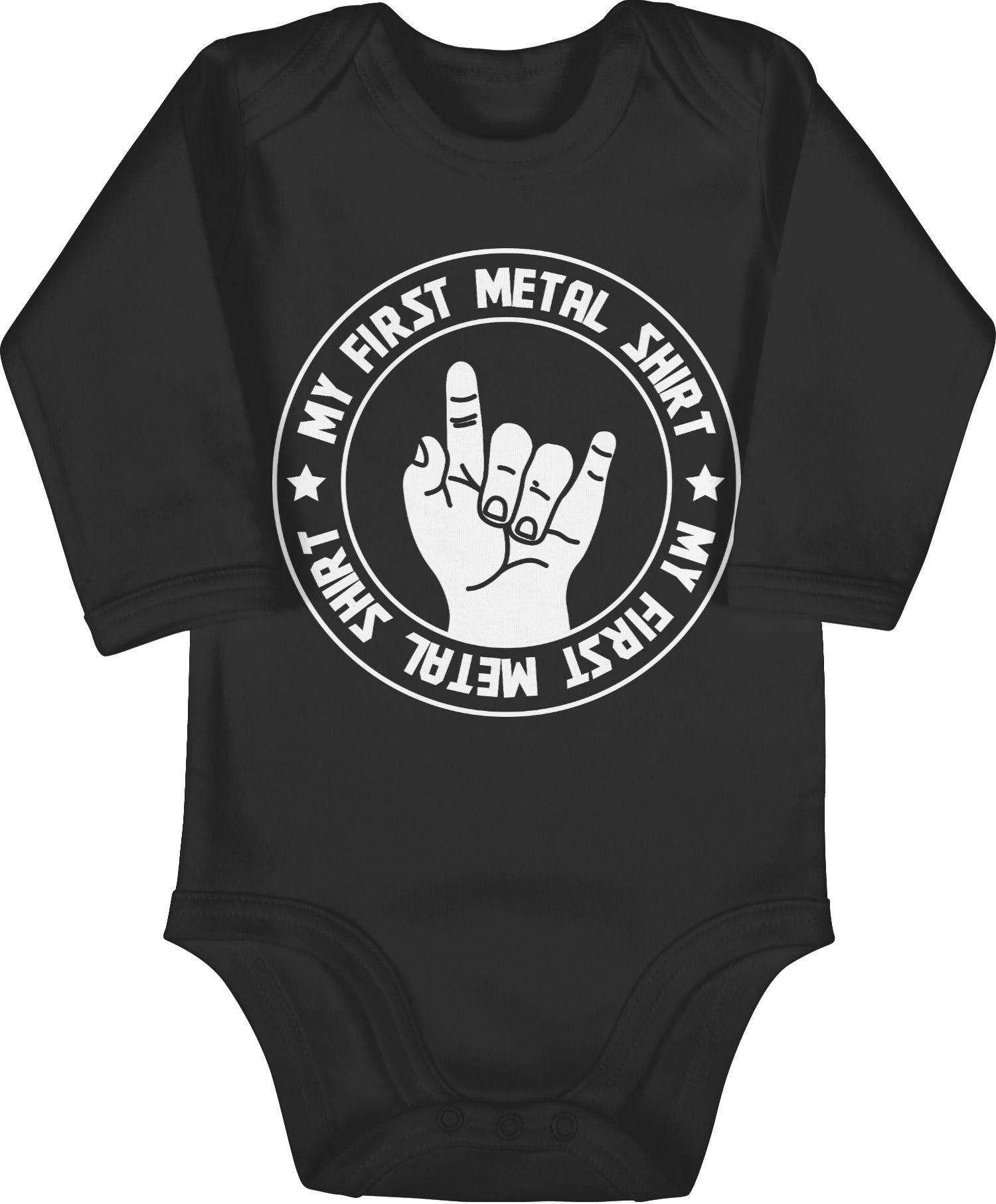 Mädchen & Strampler Metal Schwarz My Junge first Shirt 1 Shirtracer Shirtbody Baby
