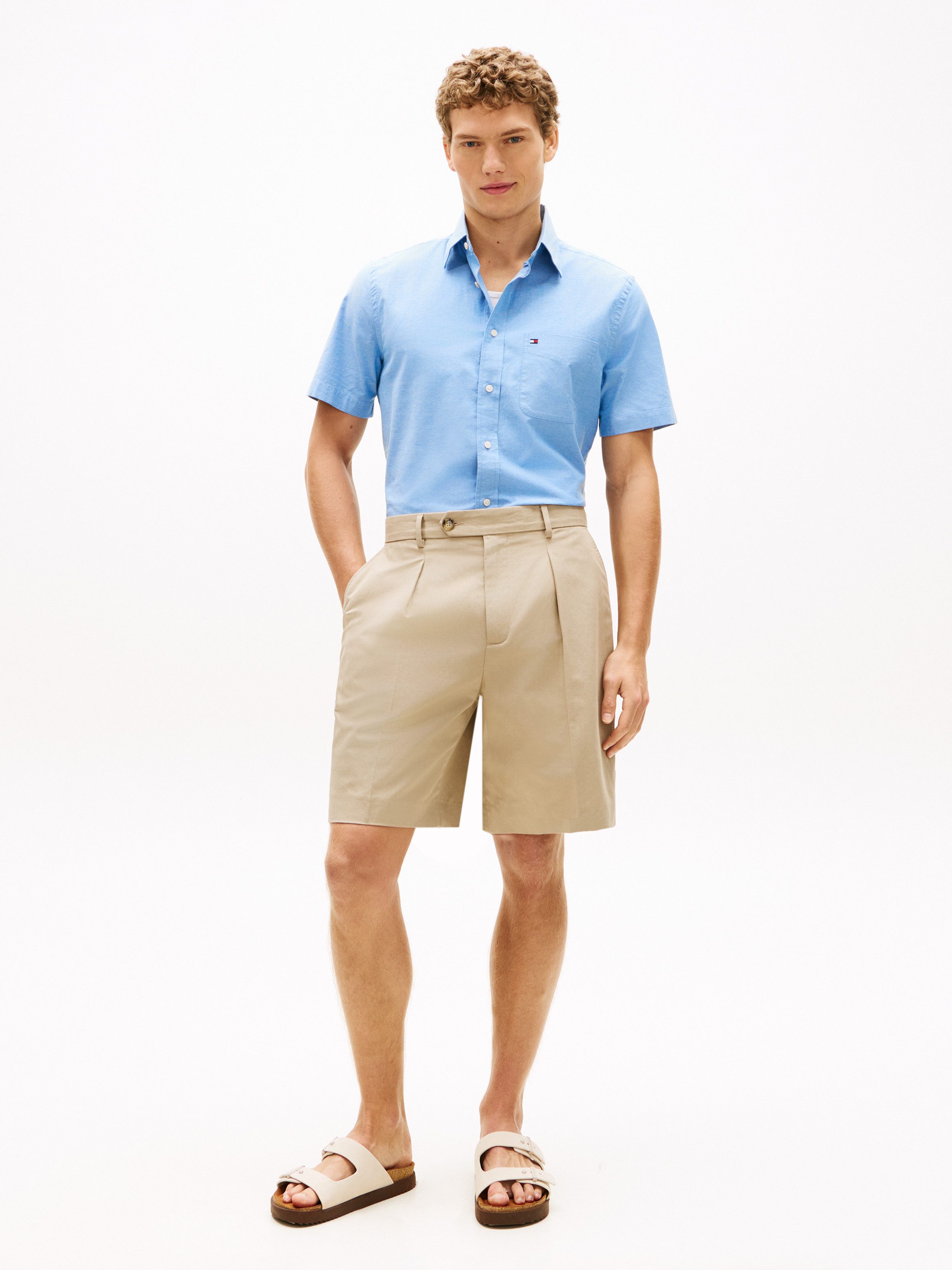 Tommy Hilfiger Kurzarmhemd LIGHT OXFORD SOLID regular fit, Button-down-Kragen