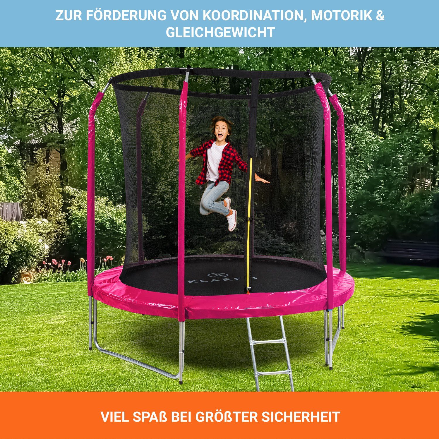 KLARFIT Gartentrampolin Jumpstarter, Ø 0 cm, Kinder Trampolin Outdoor Trampolin Kinder Gartentrampolin für zuhause