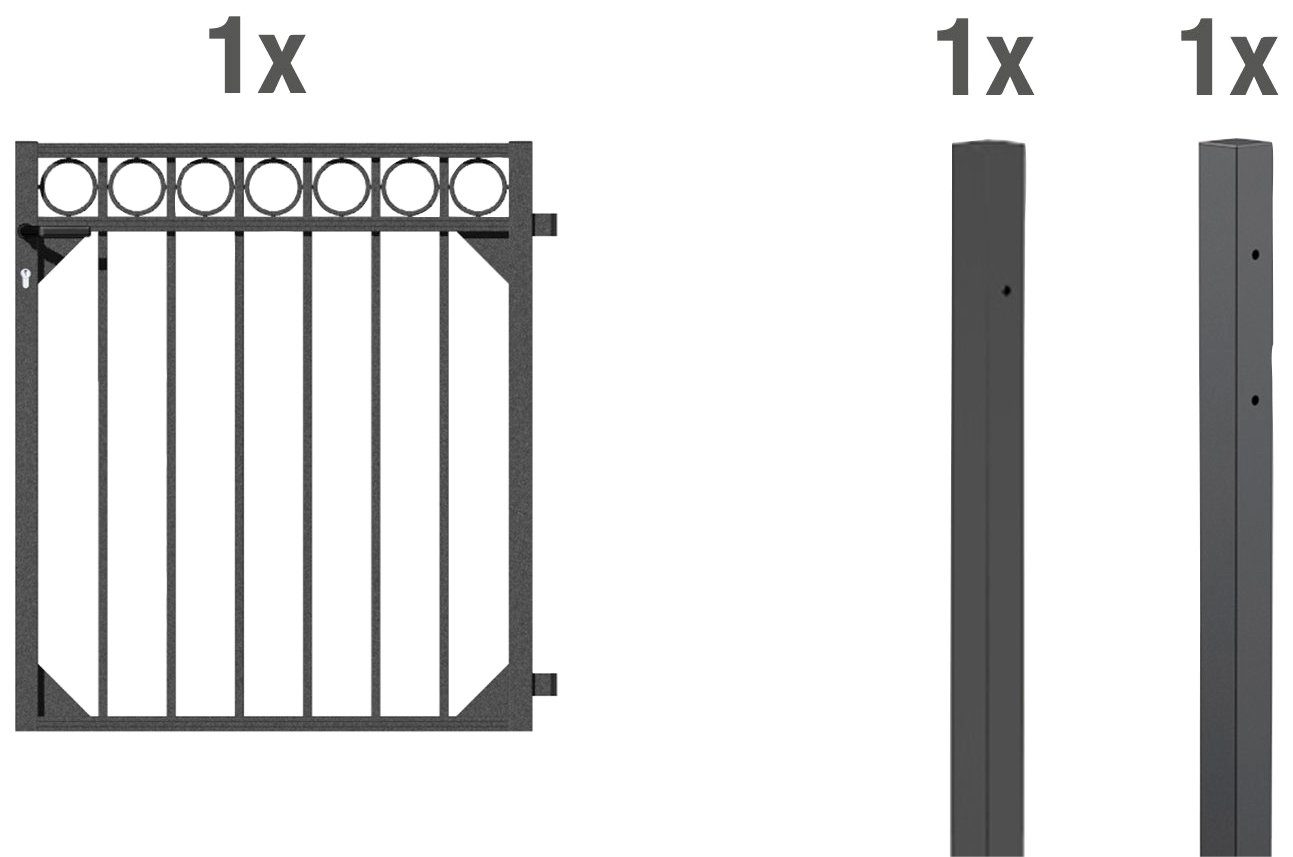 Alberts Zauneinzeltür Circle, Breite: 96,5 cm, Höhe: 100 und 120 cm, versch. Farben
