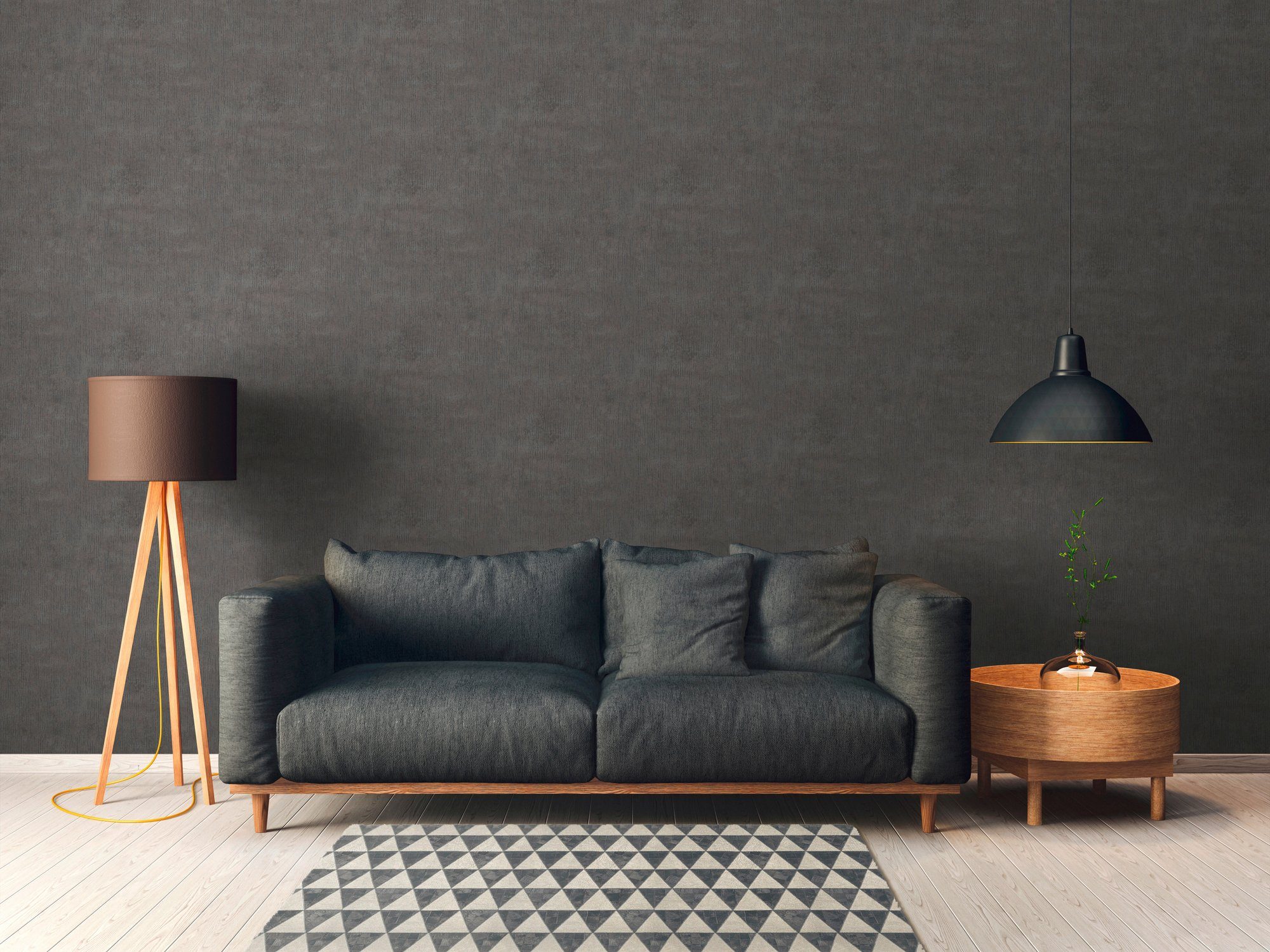 living walls Vliestapete Moderne Tapete Glitzer gemustert, schwarz Titanium, strukturiert