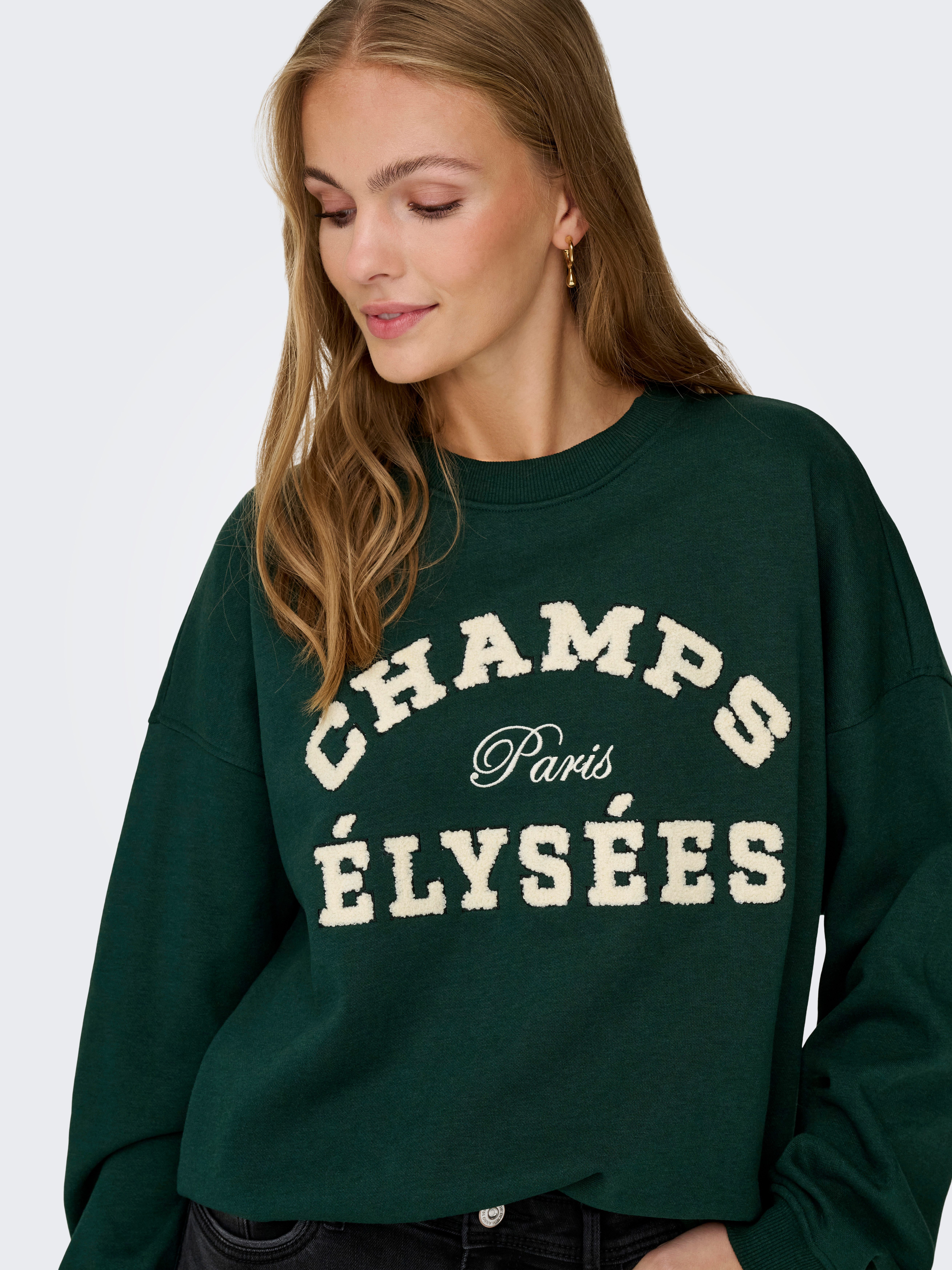 JDY Sweatshirt JDYMESA L/S O-NECK EMB SWEAT JRS NOOS Baumwollmischung, regular fit