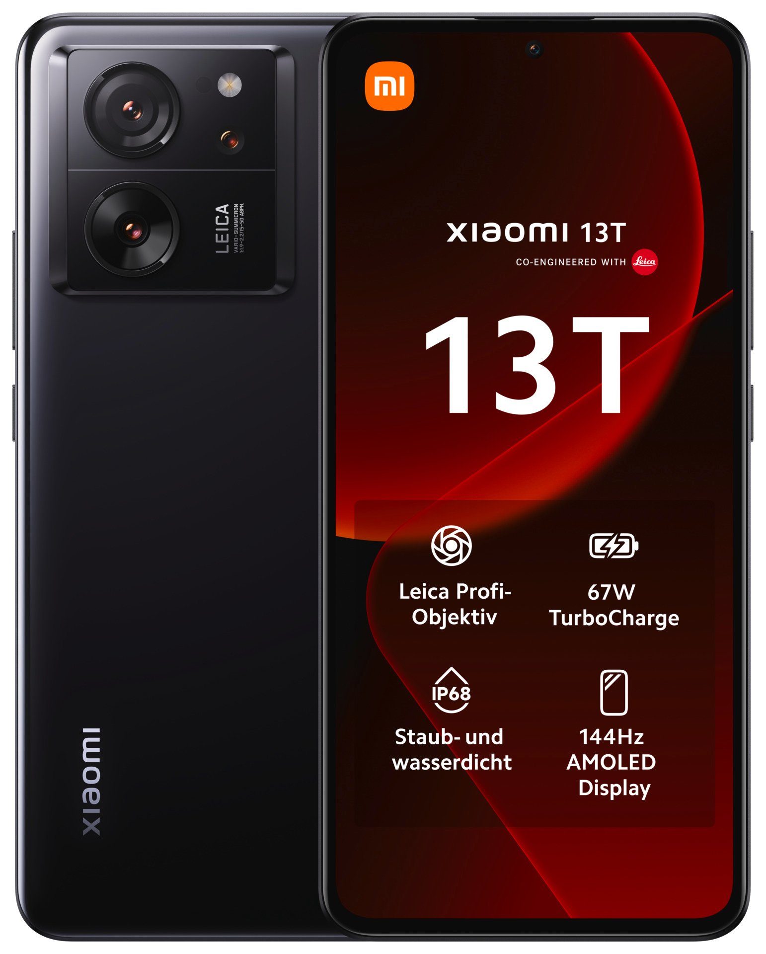 Xiaomi 13T mit 8GB RAM + 256GB internem Speicher Smartphone (16,94 cm/6,67 Zoll, 256 GB Speicherplatz, 50 MP Kamera, 16,94 cm (6,67 Zoll) 144 Hz CrystalRes AMOLED Display) Schwarz