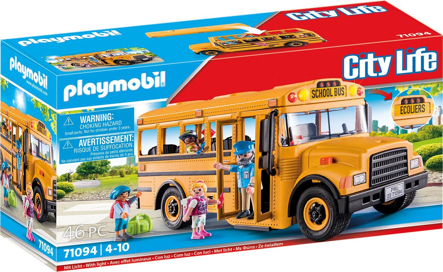 Playmobil® Konstruktions-Spielset »US Schulbus (71094), City Life«, (46  St), mit Lichteffekten; Made in Europe