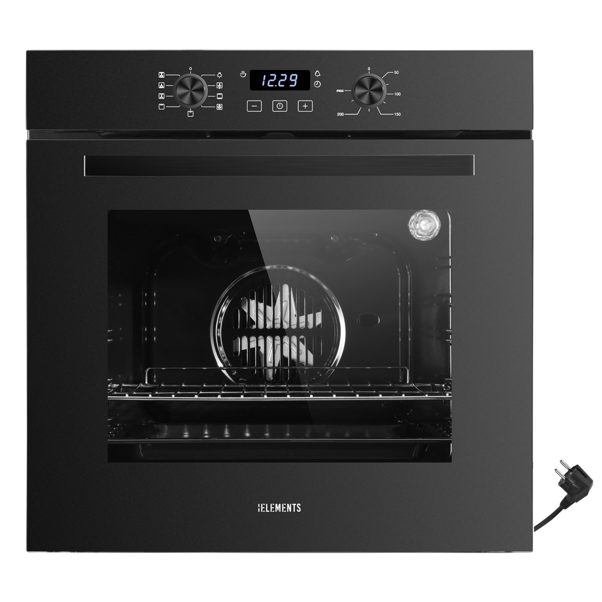 KB Elements Induktions Herd-Set Einbaubackofen 60 cm mit 5-Zonen Induktionskochfeld 77cm, Aqua Clean, Circle Fan Heater, Flexzonen