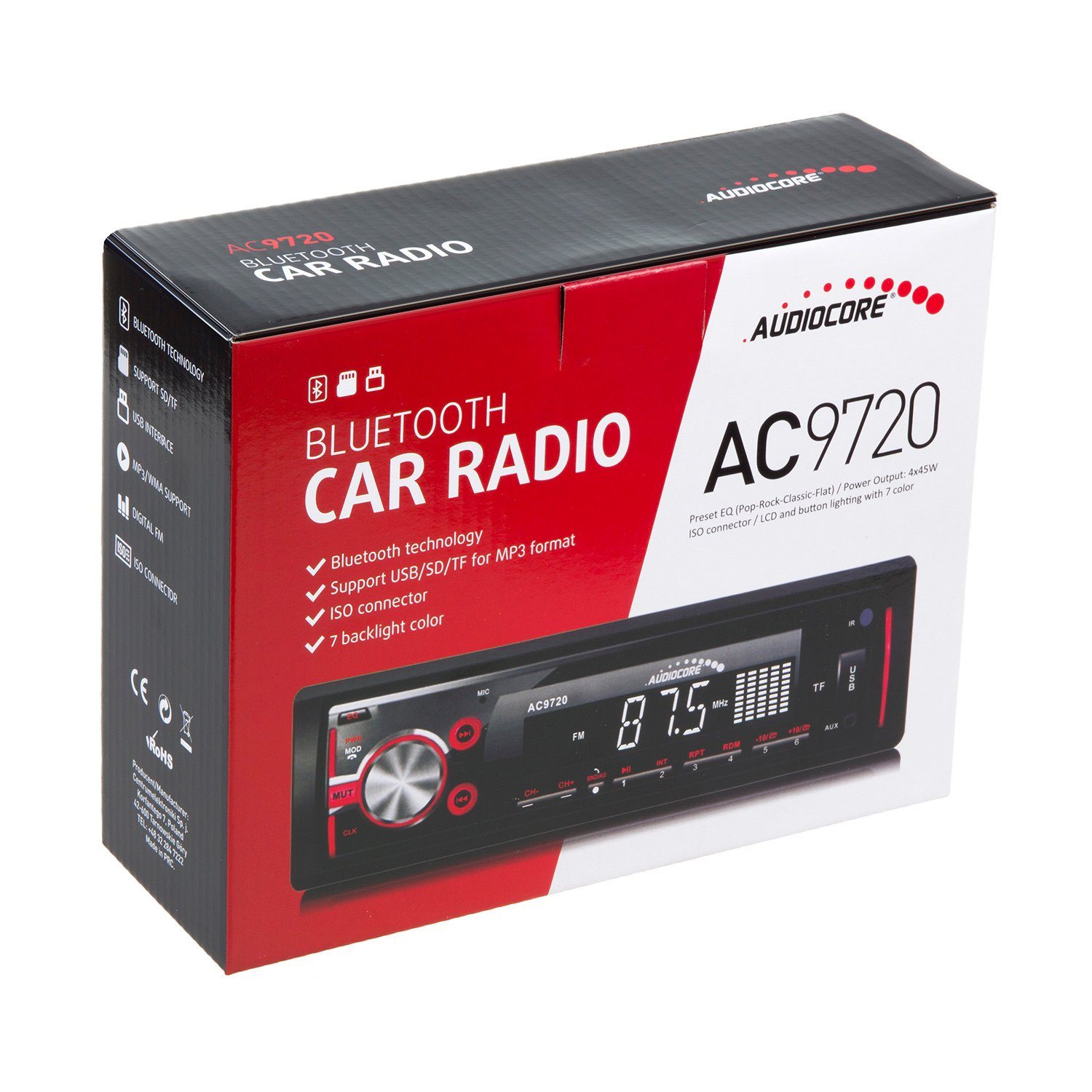 Autoradio Bluetooth-Multicolor-Technologie Audiocore (Radio / AC9720 MP3 WMA)