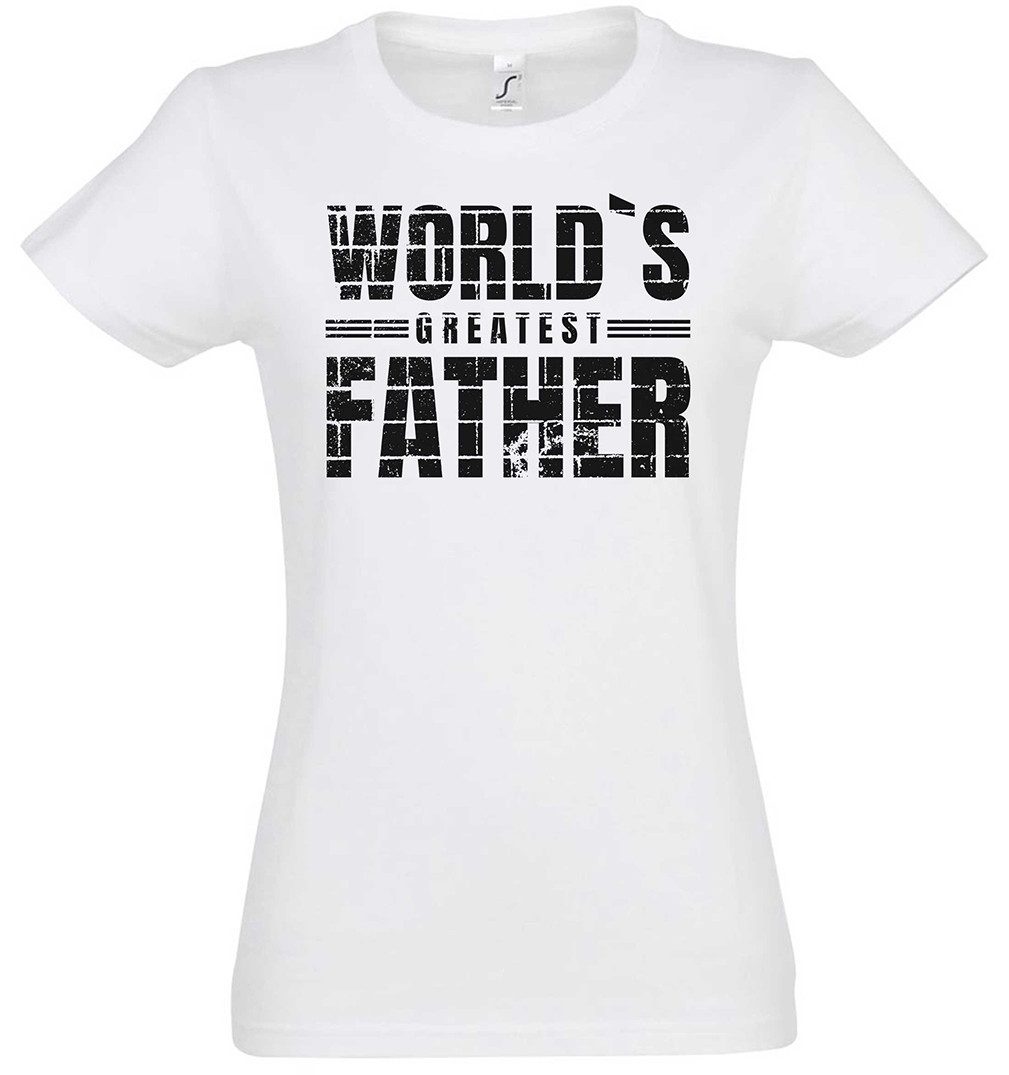 Print-Shirt World’s Greatest Father Damen T-Shirt Bester Vater Dad Vatertag Papa
