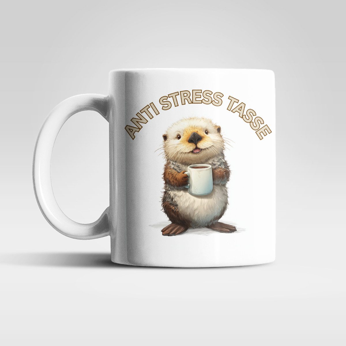 WS-Trend Tasse Anti Stress See Otter Kaffeetasse Teetasse Tasse Geschenkidee 325 ml, Keramik