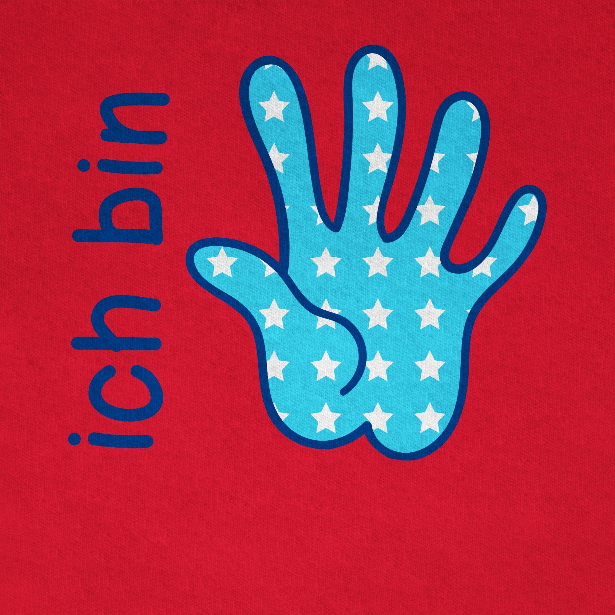 Shirtracer T-Shirt Ich 2 blau Zeichensprache Rot 5. fünf bin Geburtstag