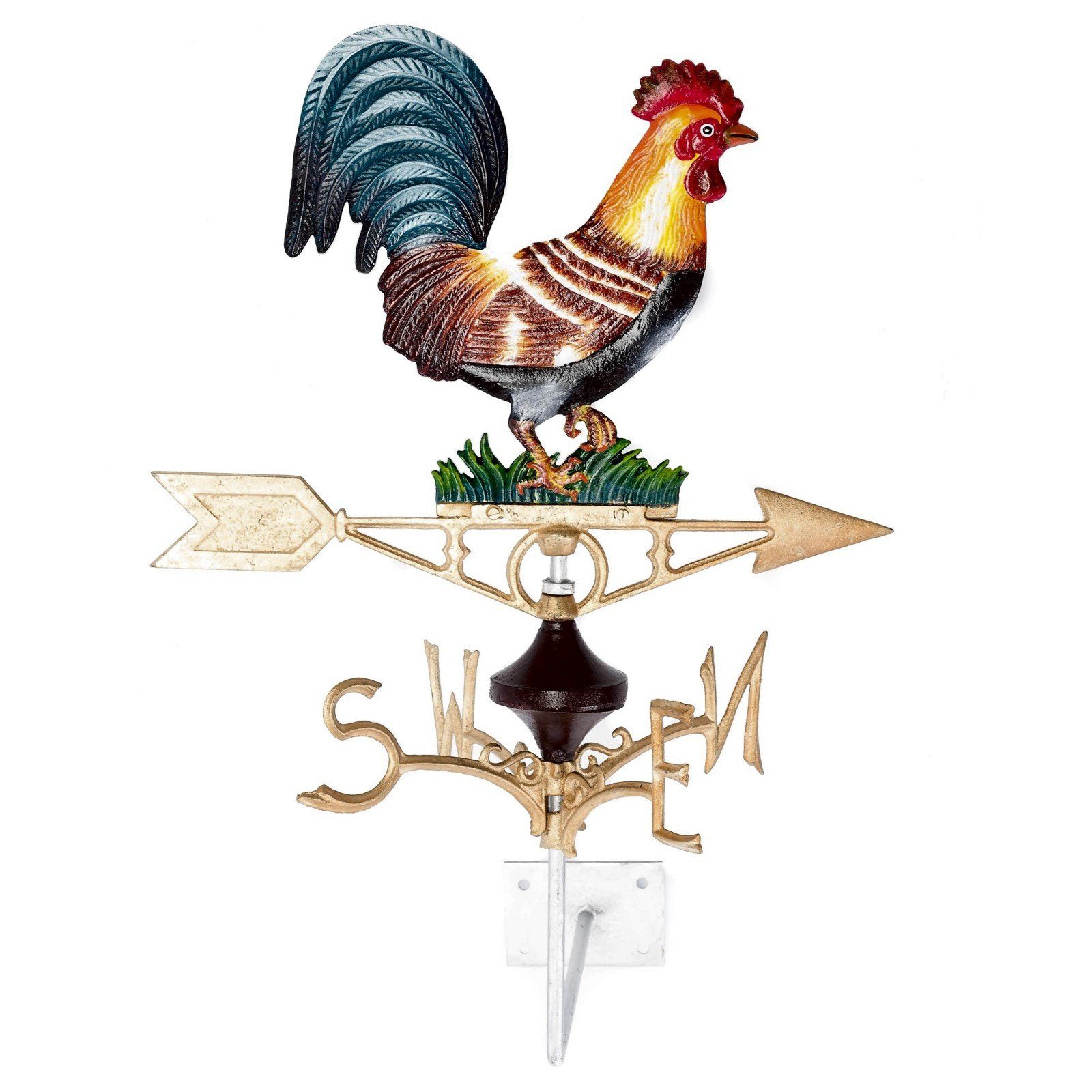 Aubaho Dekoobjekt Nostalgie Wetterhahn Hahn Wetterfahne Windrad Eisen antik Stil iron we