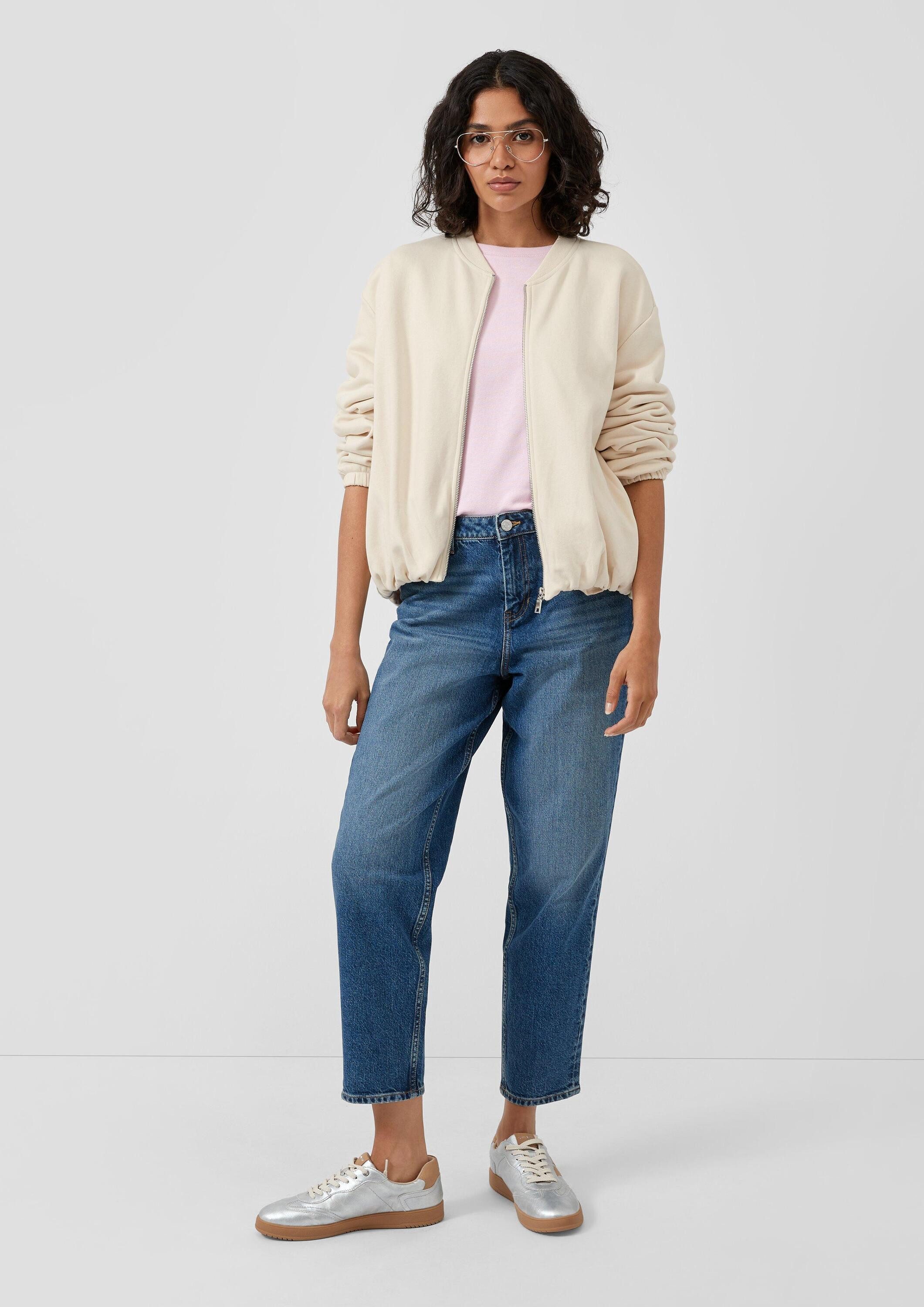 s.Oliver Sweatjacke Sweatshirt Jacke Sweat-Blouson mit Gummibündchen
