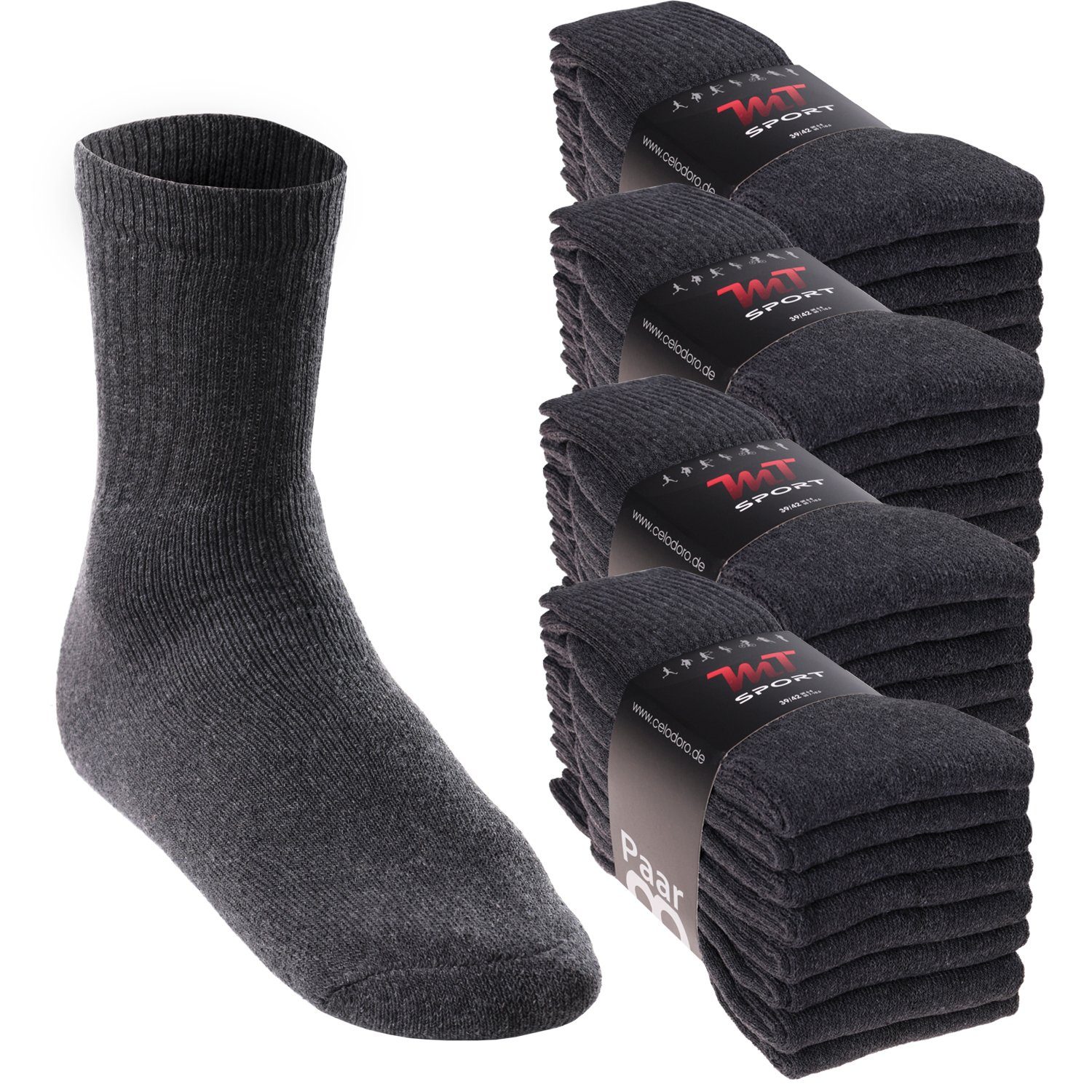 Tennissocken (8-32 32 Paar) Tennissocken Freizeitsocken Anthrazit MT & Damen/Herren Sport- Paar / (32-Paar)