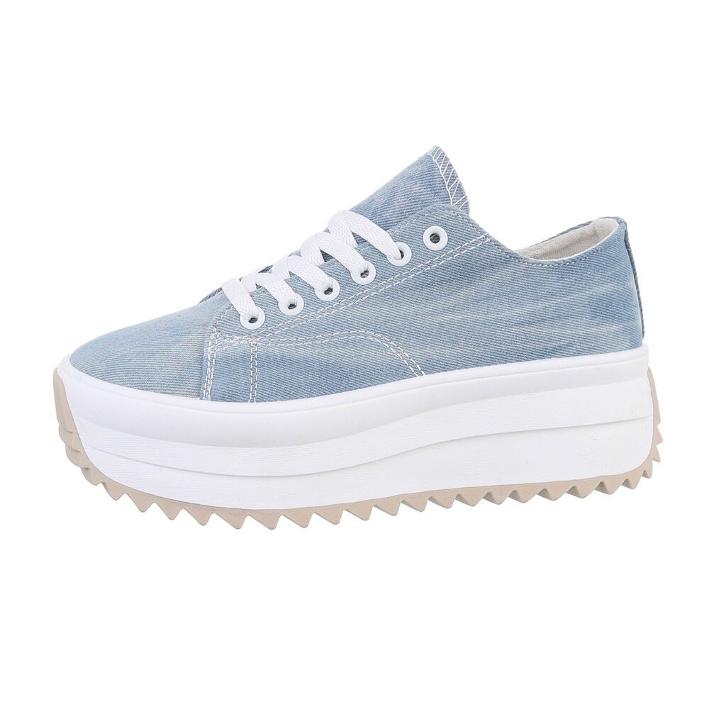 Ital-Design Damen Low-Top Freizeit Sneaker (85960129) Flach Sneakers Low in Hellblau