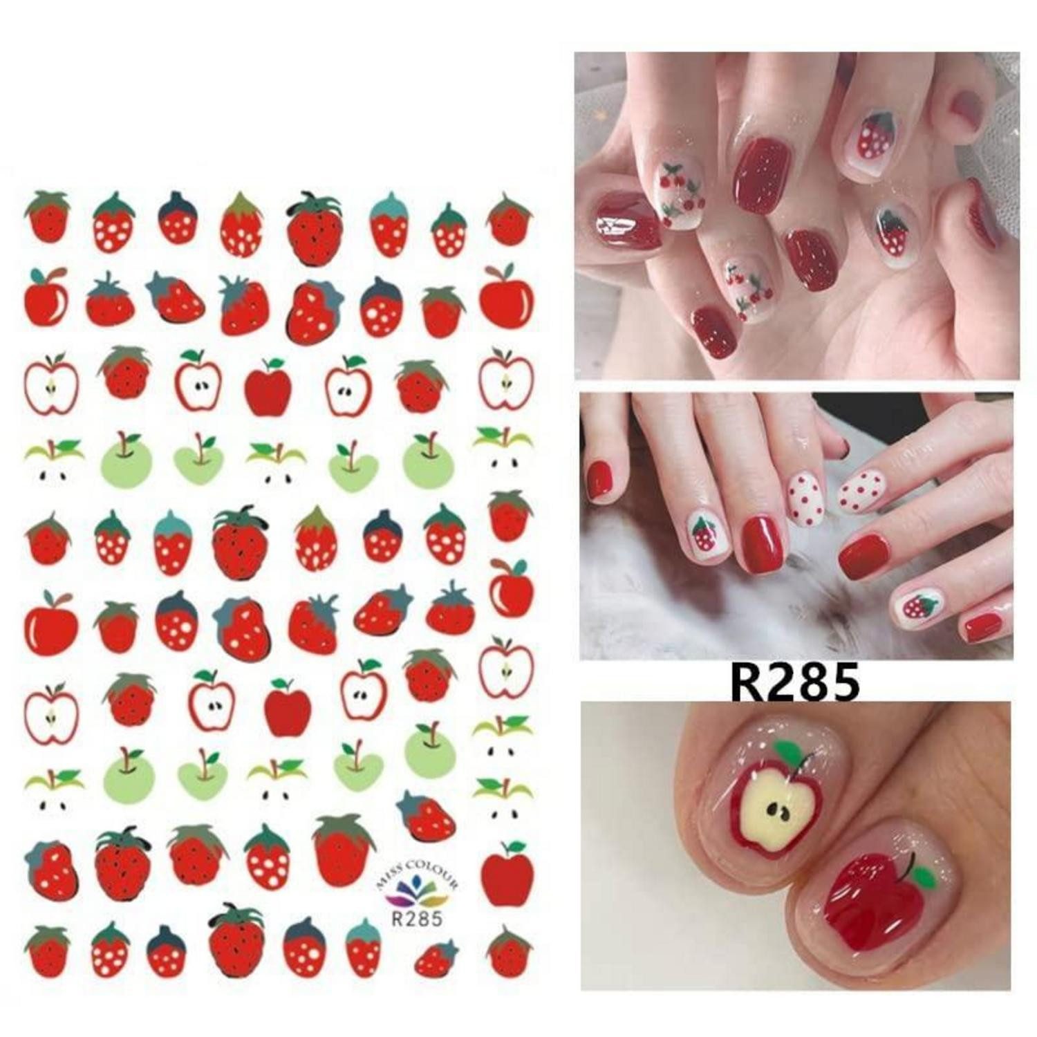 LuxusKollektion Nageldesign Zubehör Nagelsticker 10 Blatt selbstklebend für Mädchen Regenbogen niedlich