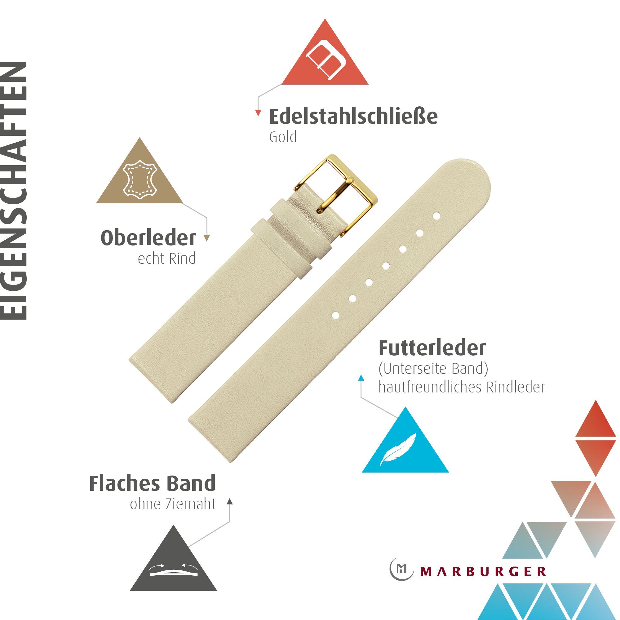 MARBURGER Uhrenarmband 18mm Leder günstig online kaufen